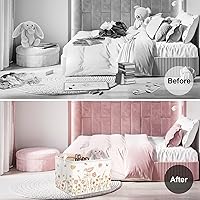 Vista 2 de Clastyle Cesta de regalo de flores bohemias para primavera y verano, flores silvestres, plantas de diente de león, mariposa, cesta de regalo