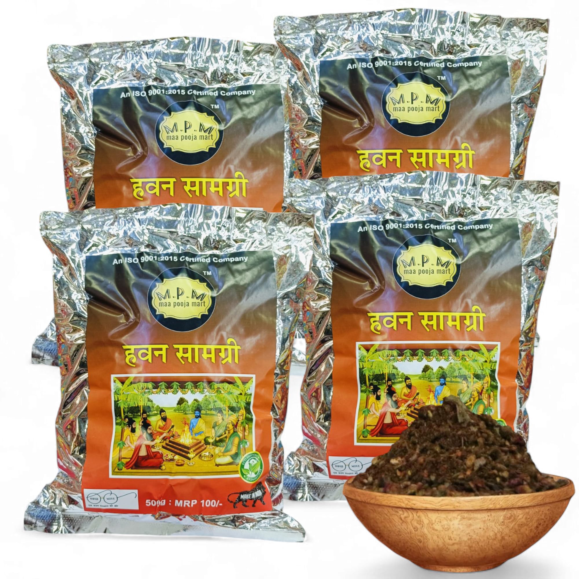 Maa Pooja Mart MPM Havan Samagri, 500g x Pack of 4, Hawan Samagri for Pooja Home 2kg Mixture of Various Dried Herbal, Roots and Leaves for Vedic Yagya, Incense, dhoop, hawan, Navratri, Homa,yagya-picture-29