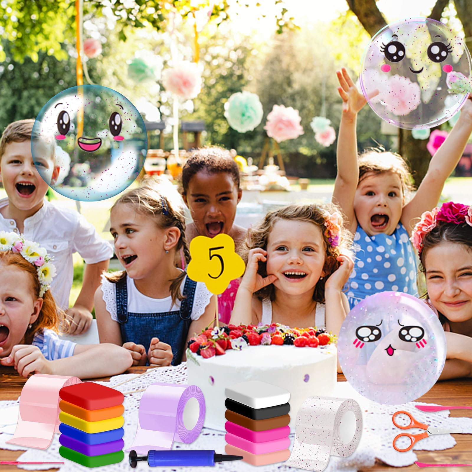 70 Set Nastri Adesivi per Bolle Sapone Nano, Set di Nastri Adesivi per Bolle di Sapone Nano per Bambini, Nastro con Glitter, Nastro Adesivo Trasparente Multiuso, Bolles Sapones Antistress (C)