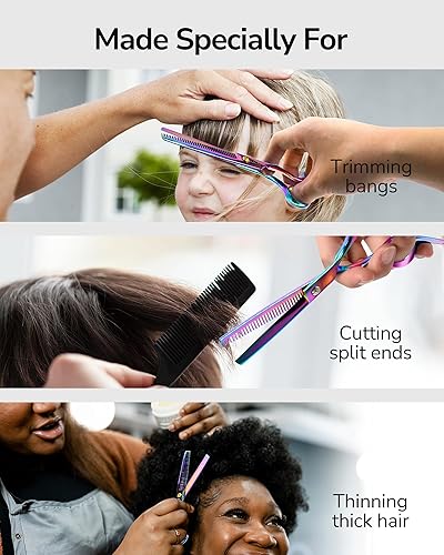 Miniatura 60 de Tijeras para adelgazar el cabello, tijeras de corte de dientes, peluquero profesional, peluquería ULG para peluquería texturizadora, borde