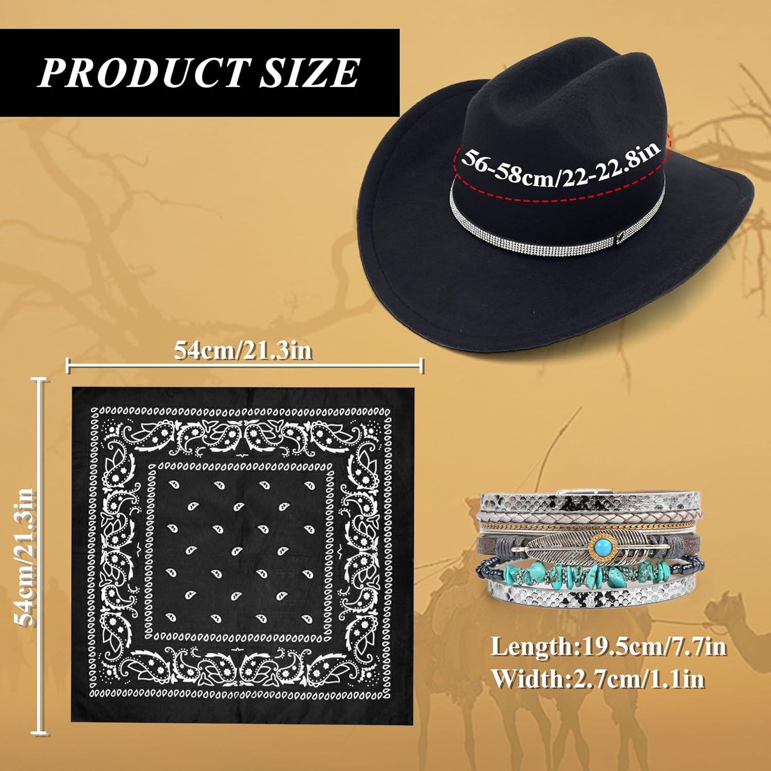 Western Cowgirl Costume for Women Cowboy Tassel Vest for Women Outfit with Hat Bandana Necklace