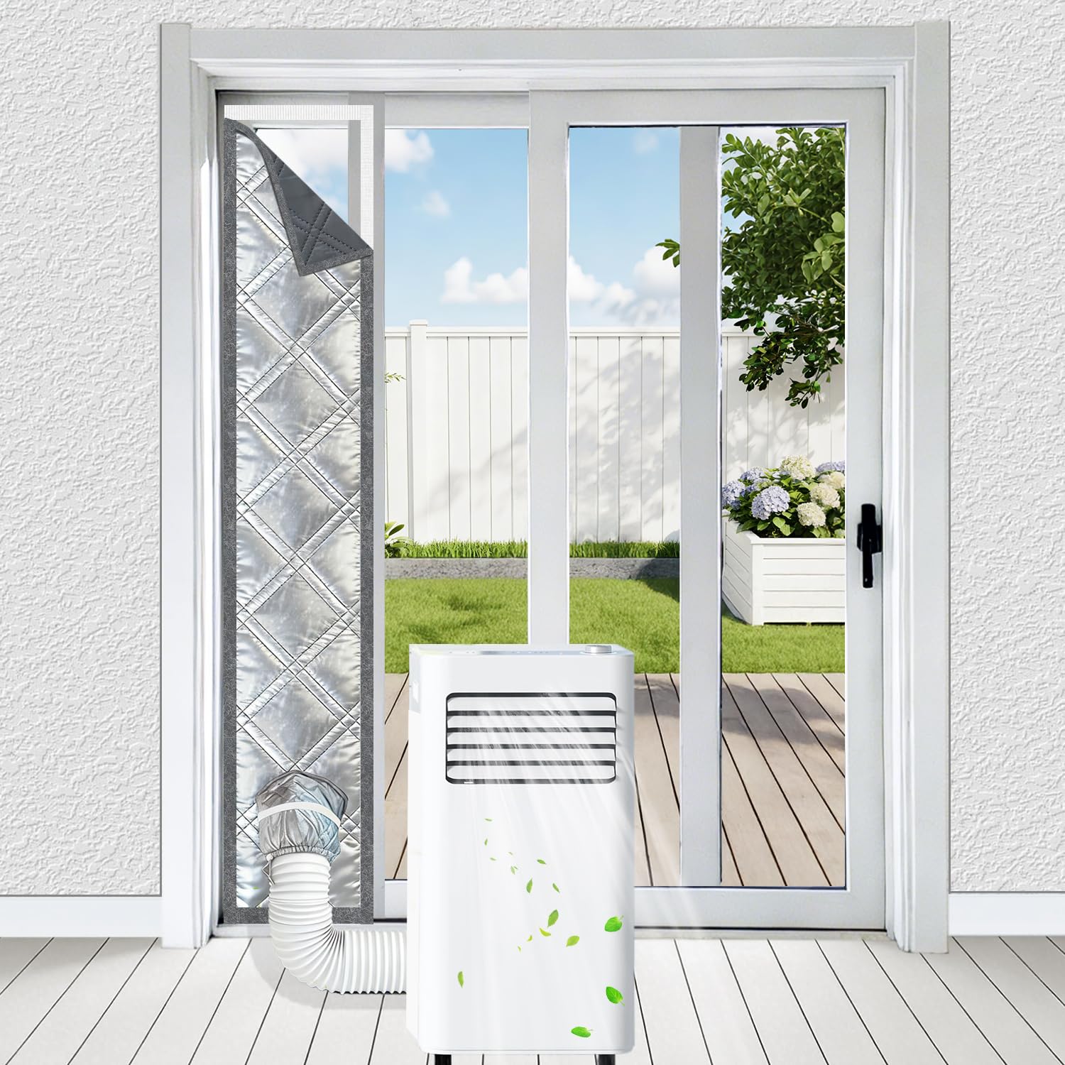 Evita que entre calor: kit de sellado portátil para puerta de aire acondicionado ajustable