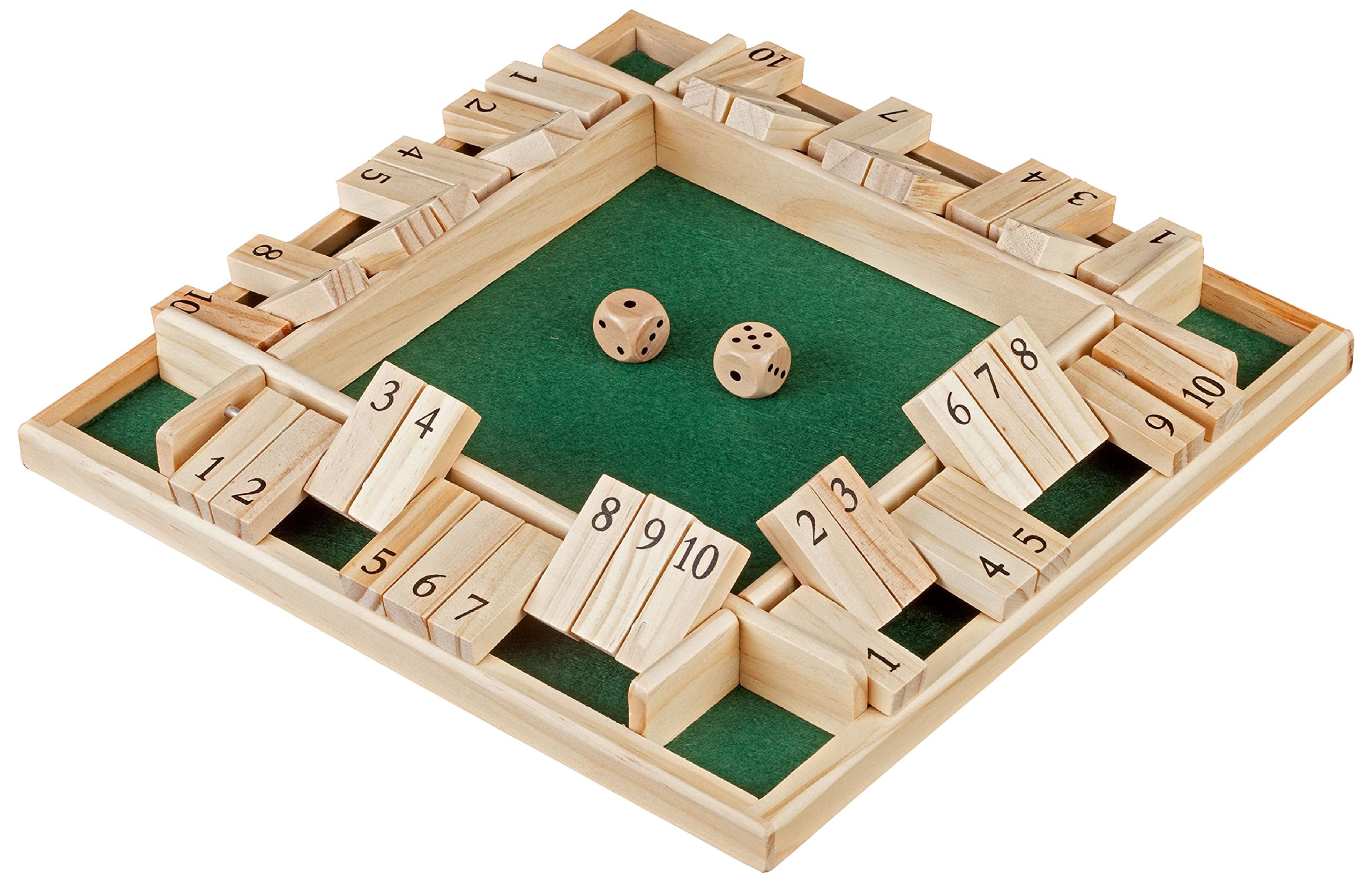 Shut the Box 4 joueurs 10 chiffres 29x29cm. HOT Games