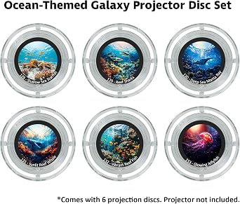 Galaxy Projector Proディスク、アップグレードされた新しい海洋生物の交換用スライド、6つの海洋パターンのアップグレード、BL‑DQY02 Pro、Starプロジェクターナイトライトディスク、ベッドルームナイトライト用デバイスは含まれません。