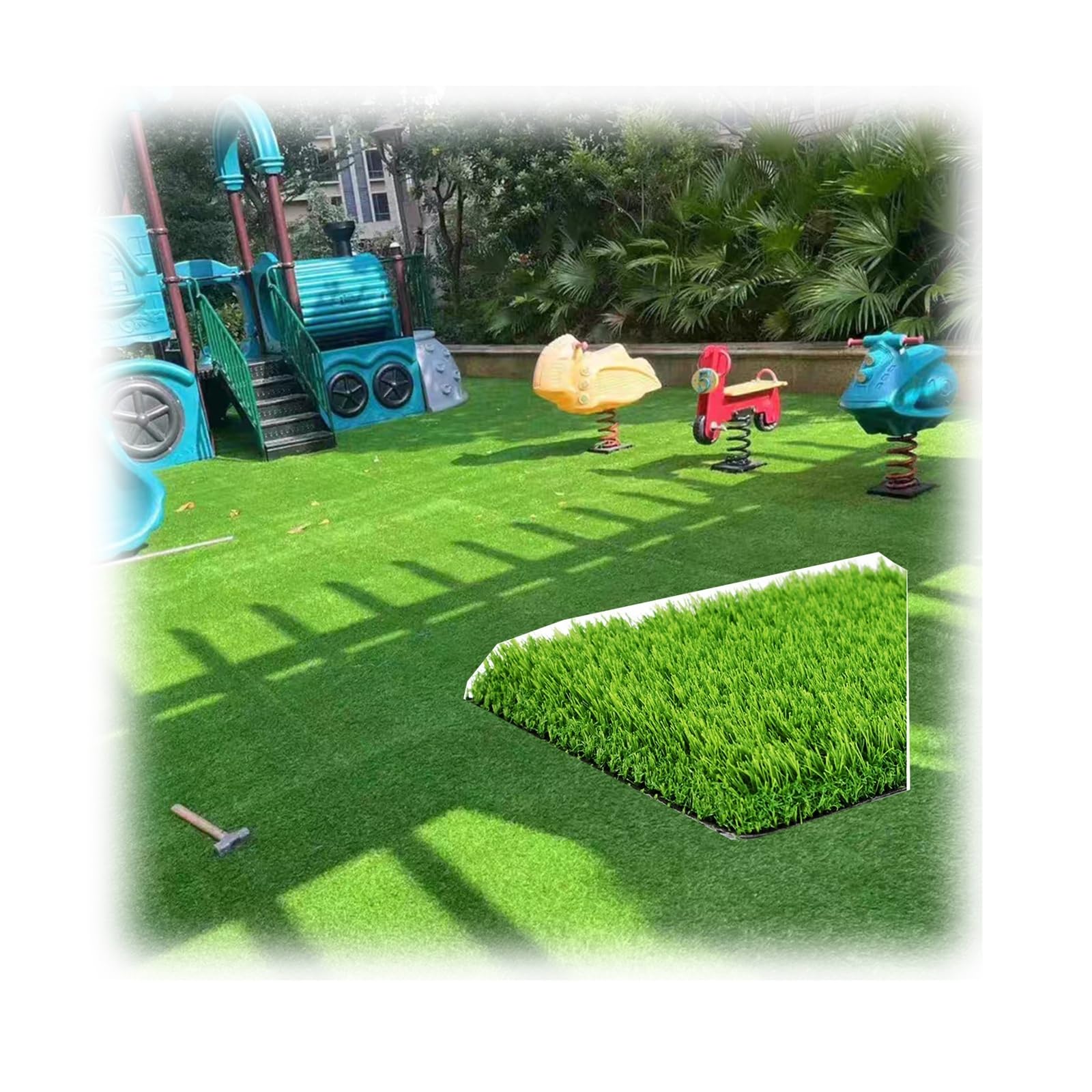 Césped artificial realista y grueso de 1,5x2 m con orificios de drenaje para jardín