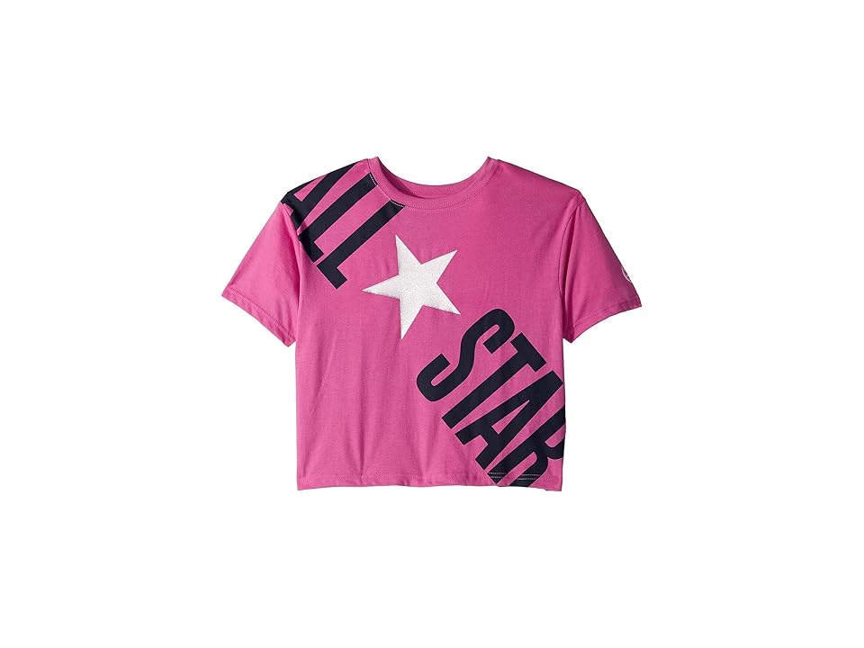

Converse Kids All Star Crossbody Boxy Tee (Big Kids) (Active Fuchsia) Girl's Clothing, Pink