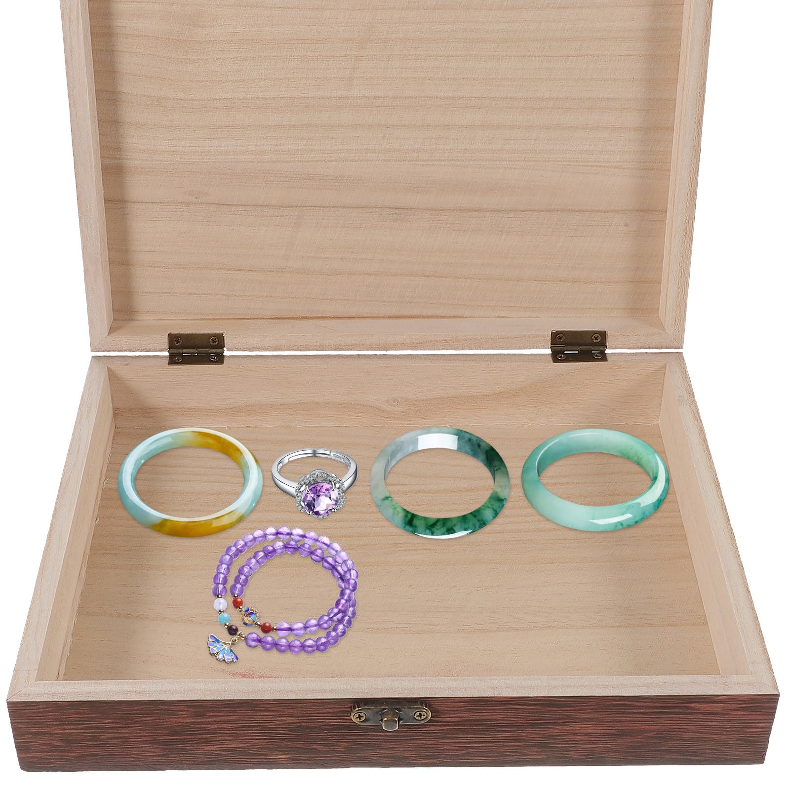 Generisch Rustikale Aufbewahrungskiste mit Deckel und Schloss Praktische Vintage Schmuckbox zum Schutz und Verstauen Kleiner Gegenstände für Zuhause und Büro