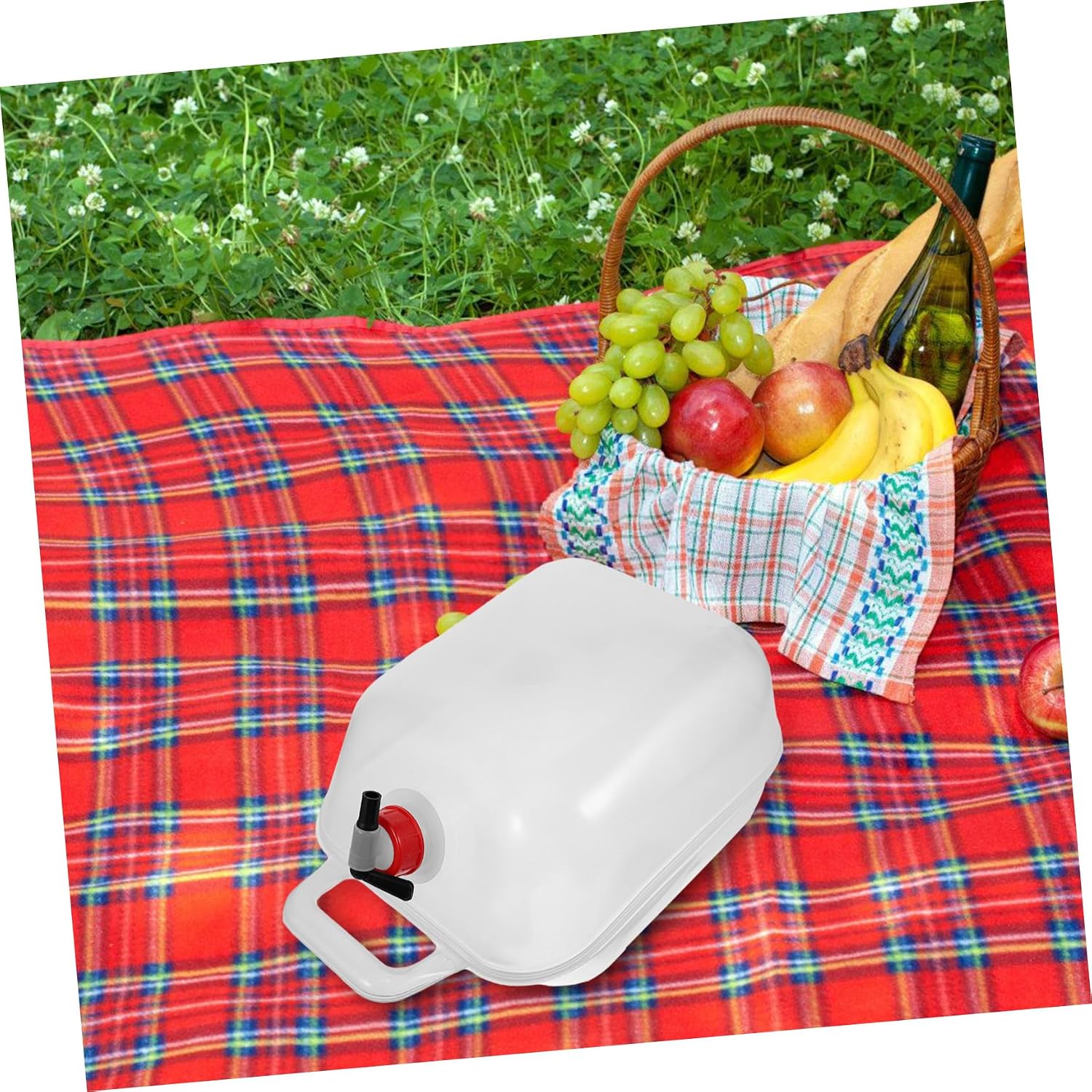 SUPVOX 1Pc Large Capacity Collapsible Outdoor Water Tank Durable Camping Water Jug with Soft Handle Pe Material Space Saving Design for Easy Storage and Versatile Use