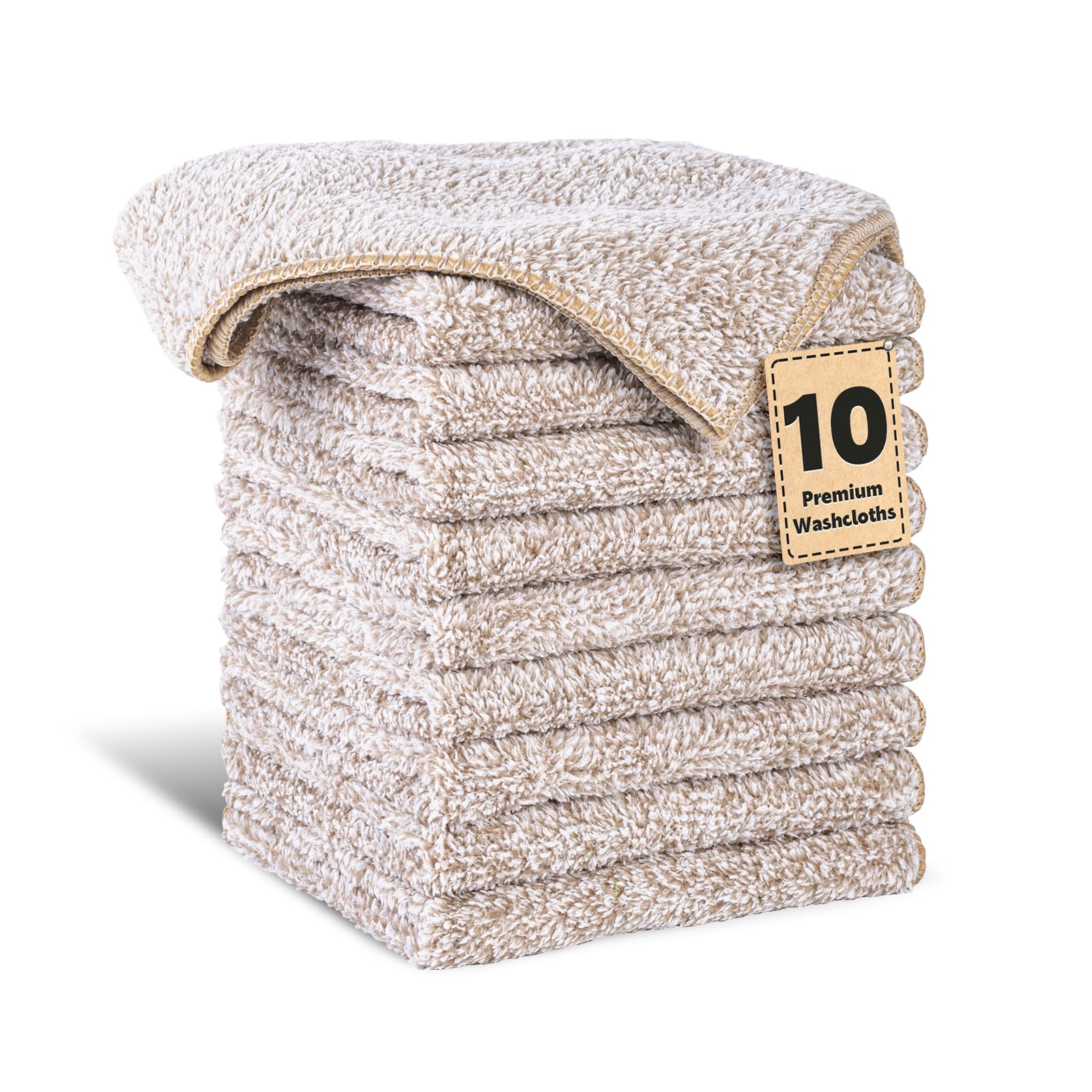 Photo 1 of 10 Pack Premium Washcloths, Highly Absorbent and Super Soft Face Towels