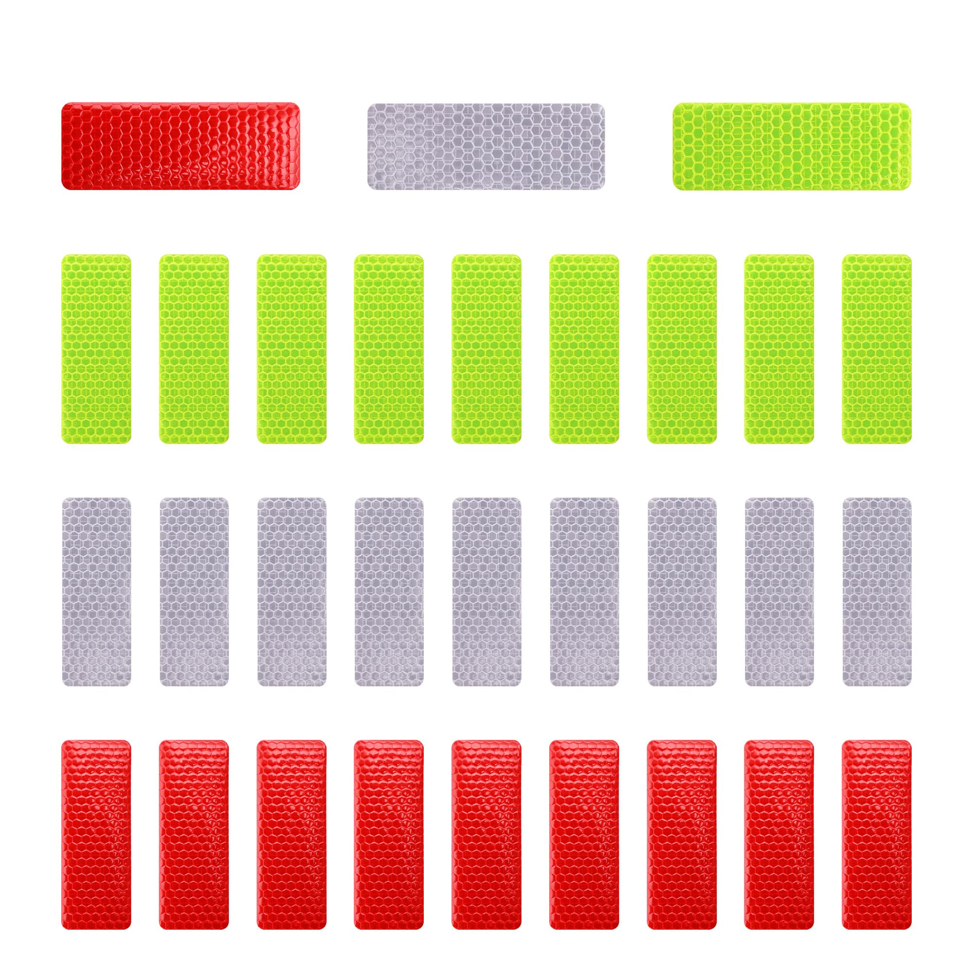 Regpre 30 Pack Reflective Stickers for Cars, High Visibility Reflector Tape, Waterproof Outdoor Adhesive Safety Decals for Motorcycle, Helmet, Bike,