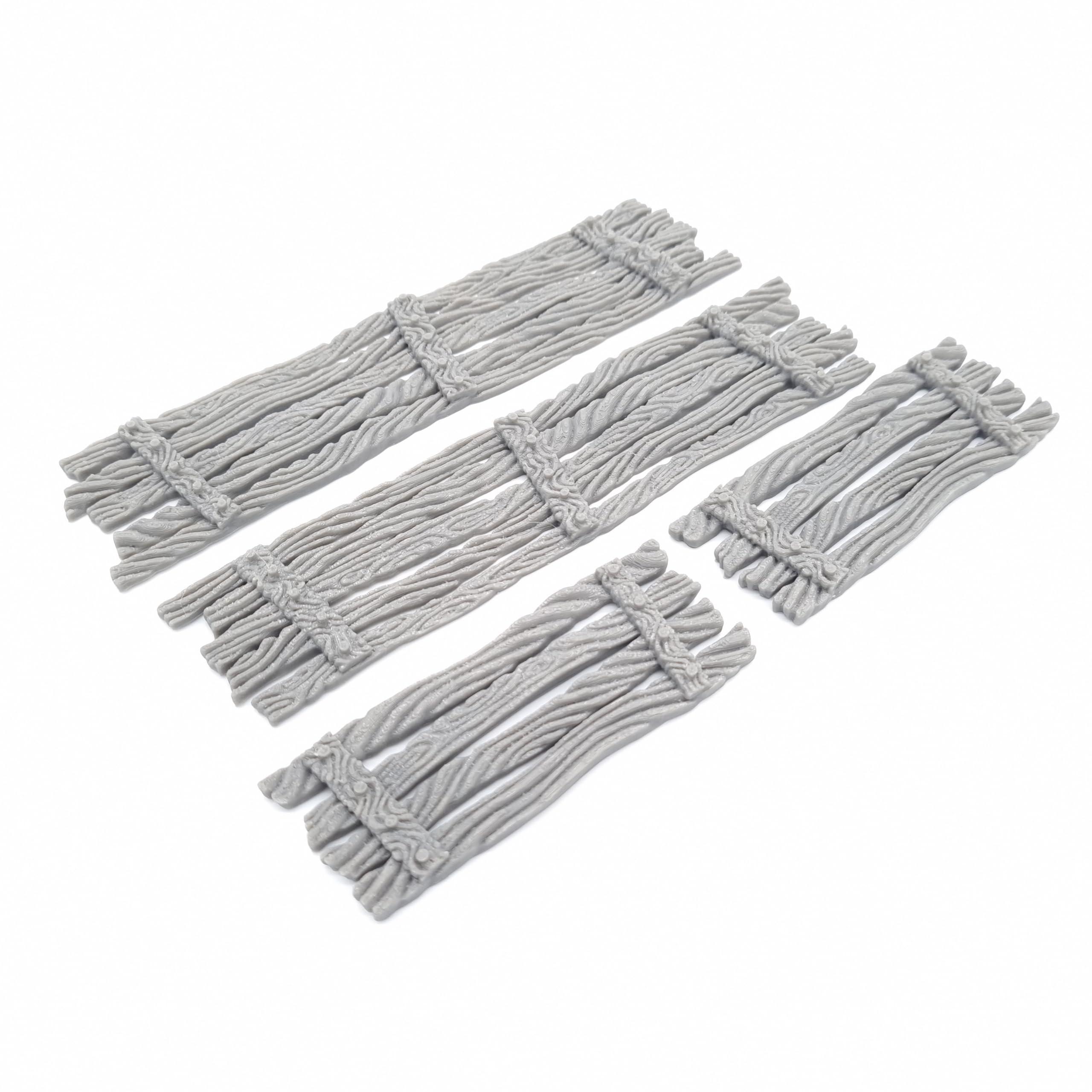 QP3D - Wooden Gangways Terrain Set – 4-Piece Bridge System (2 Short, 2 Long) for 28–32mm Miniatures | Walkways for Skirmish Games, Fantasy Battles & Tabletop Wargaming