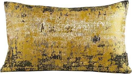 THE-TINOART Glam - Fundas de almohada doradas, funda de cojín de terciopelo suave, funda de cojín lumbar moderna de lujo, funda de almohada