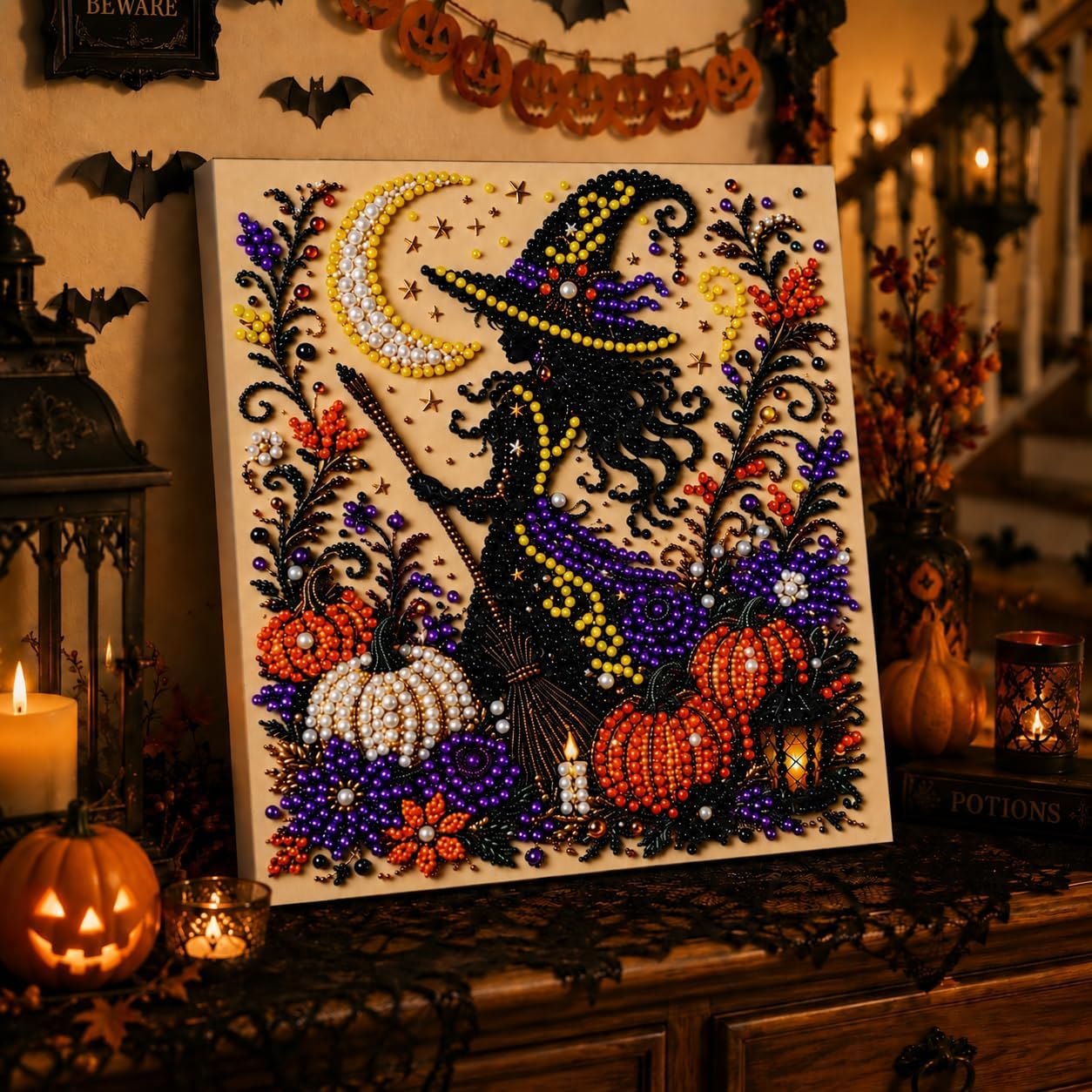 Halloween and Christmas DIY Pearl and Diamond Painting Set (Halloween-B)
