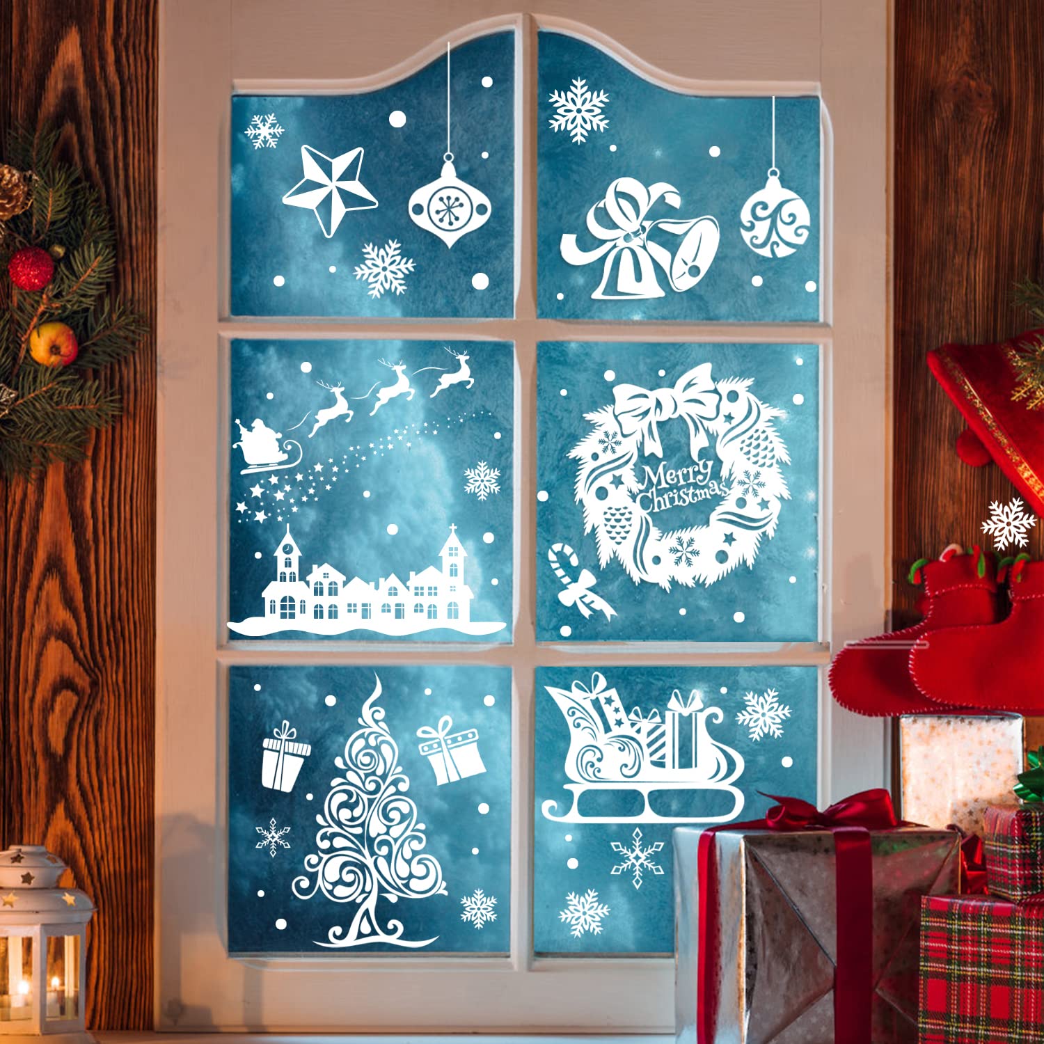 DERAYEE クリスマス 飾り 静電ステッカー 剥がせる 汚れない Amazon.co.jp: DERAYEE クリスマスステッカー 静電気シール 剥がせる
