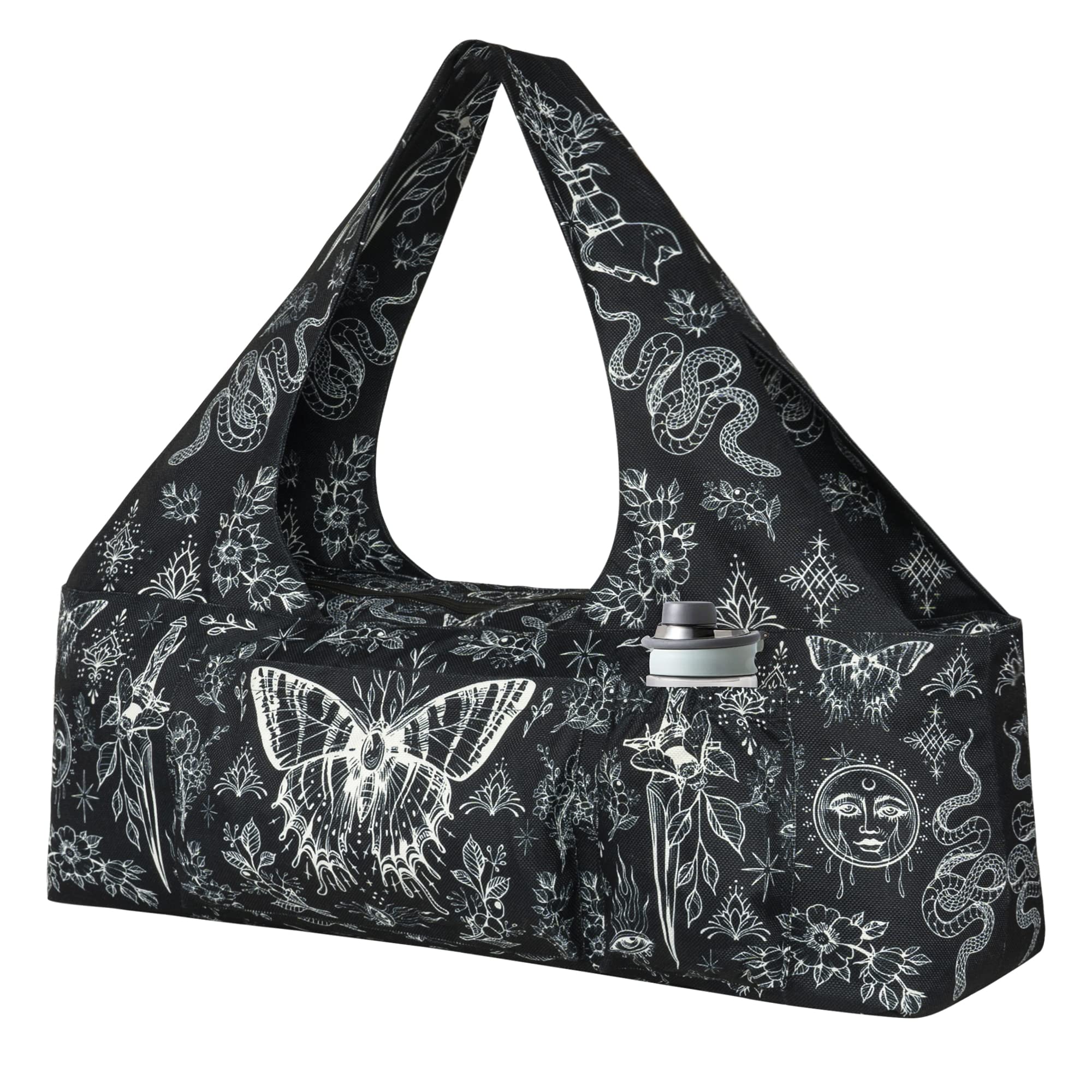 Large Yoga Mat Bag with Strap, Zip and Pockets - Boho Witchcraft Straps for Women, Suitable for All Your Things