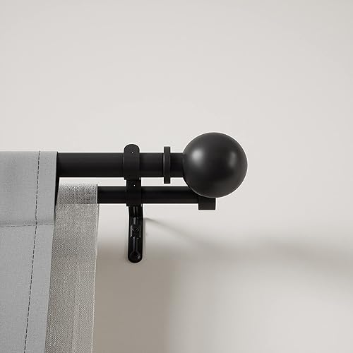 Miniatura 4 de Umbra Barra de cortina doble Bolas de 72 a 144 pulgadas, color negro