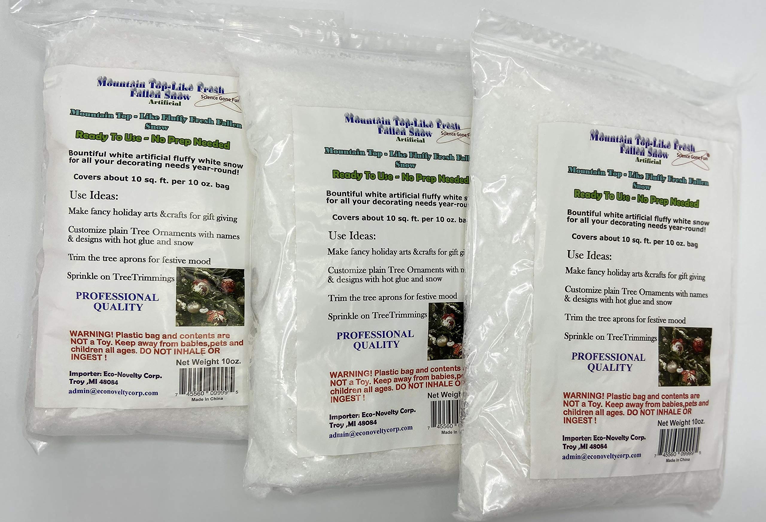 Science Gone Fun 30 Ounce White Artificial Sow for Christmas Crafts and Decorating