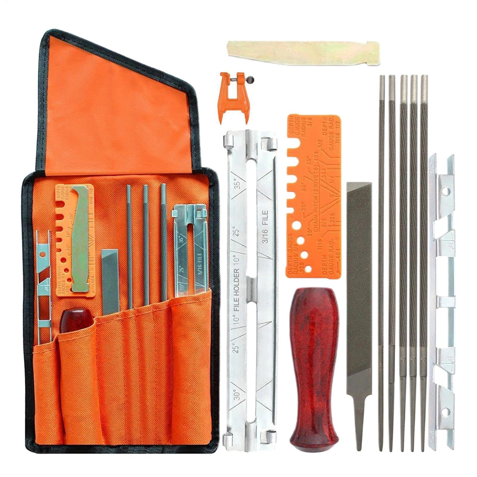 Afilador De Motosierra Accesorios Amoladoras Mantenimiento Procesamiento | Set De 14 Limas Para Motosierra Accesorios Del Hogar Jardín Patio Mantenimiento Reparaciones