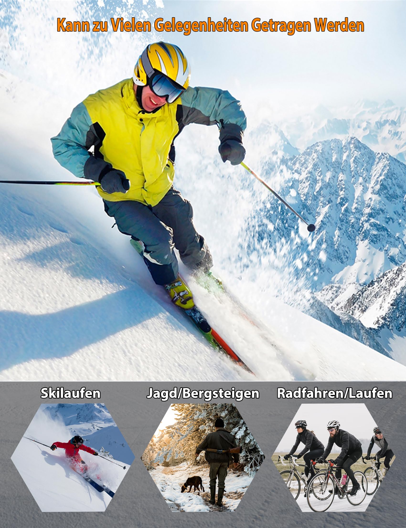 Terecey Thermounterwäsche Herren Winter Thermo Unterwäsche Set Fussball Funktionsunterwäsche Innenfleece Skiunterwäsche, Atmungsaktiv Schweiß Absorbieren zum Radfahren, Laufen, Jagen