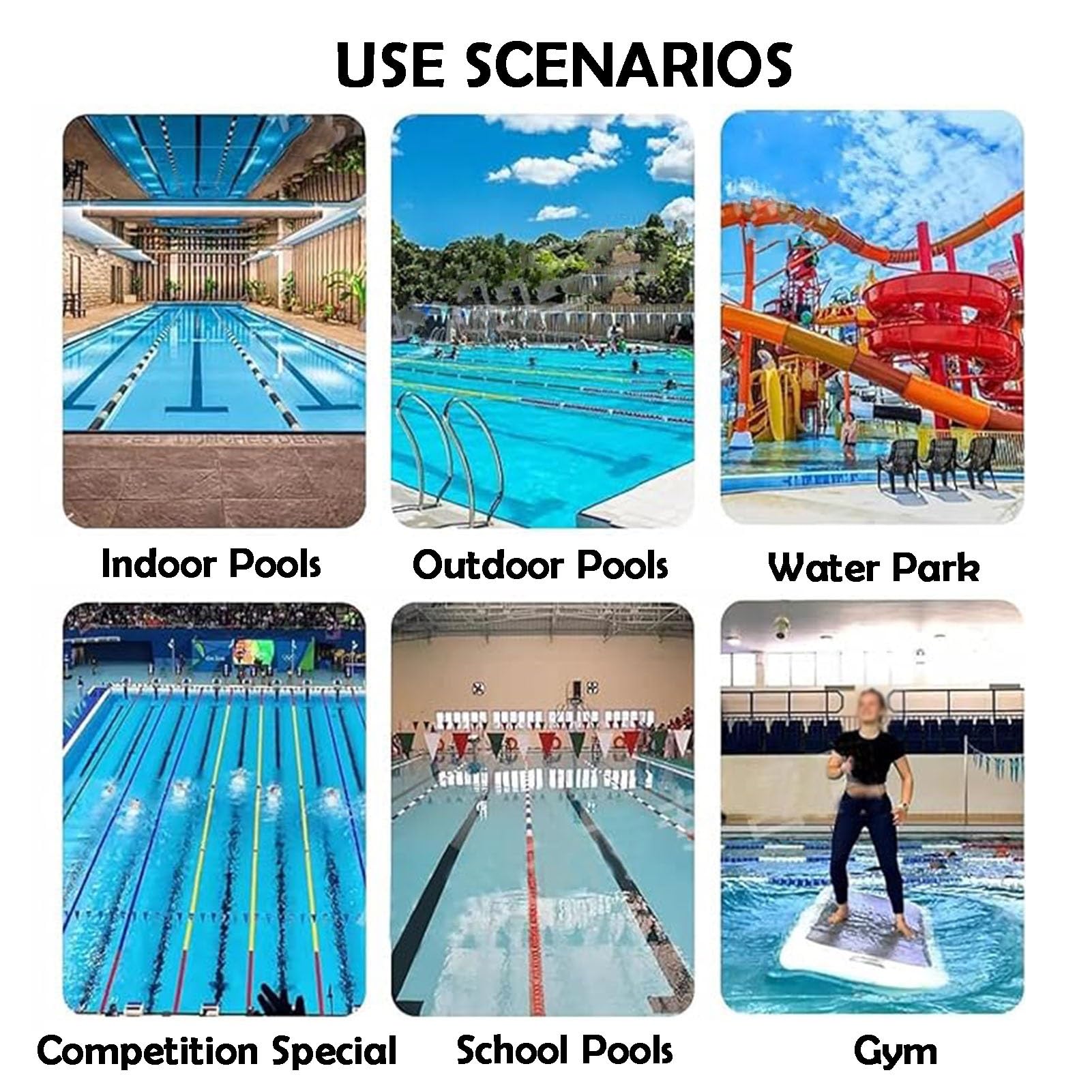 Schwimmtrenner, Sicherheitsseil für flache Pools und Strände, 100 cm, mit 2 schwimmenden Bällen für den Außenbereich, Schwimmzubehör für effektive Teilung