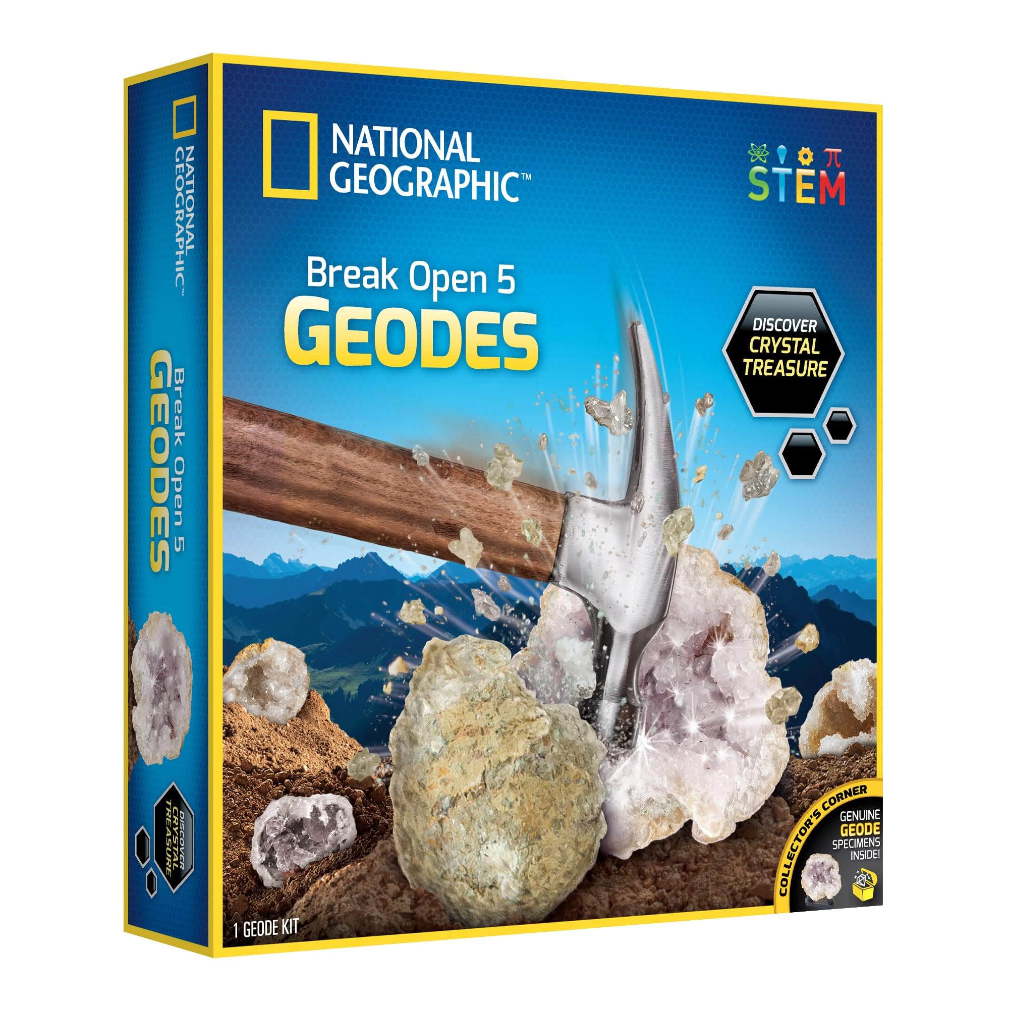 National Geographic Break Open - Kit de 5 geodas, Multicolor, RTNGGEO5, Kit de Ciencia