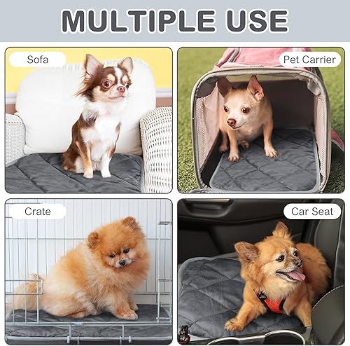 Vista 5 de Paquete de 2 Alfombrillas Autocalentables para Gatos, Almohadillas Autocalentables para Mascotas, Alfombrilla de Perrera Lavable, Almohadilla