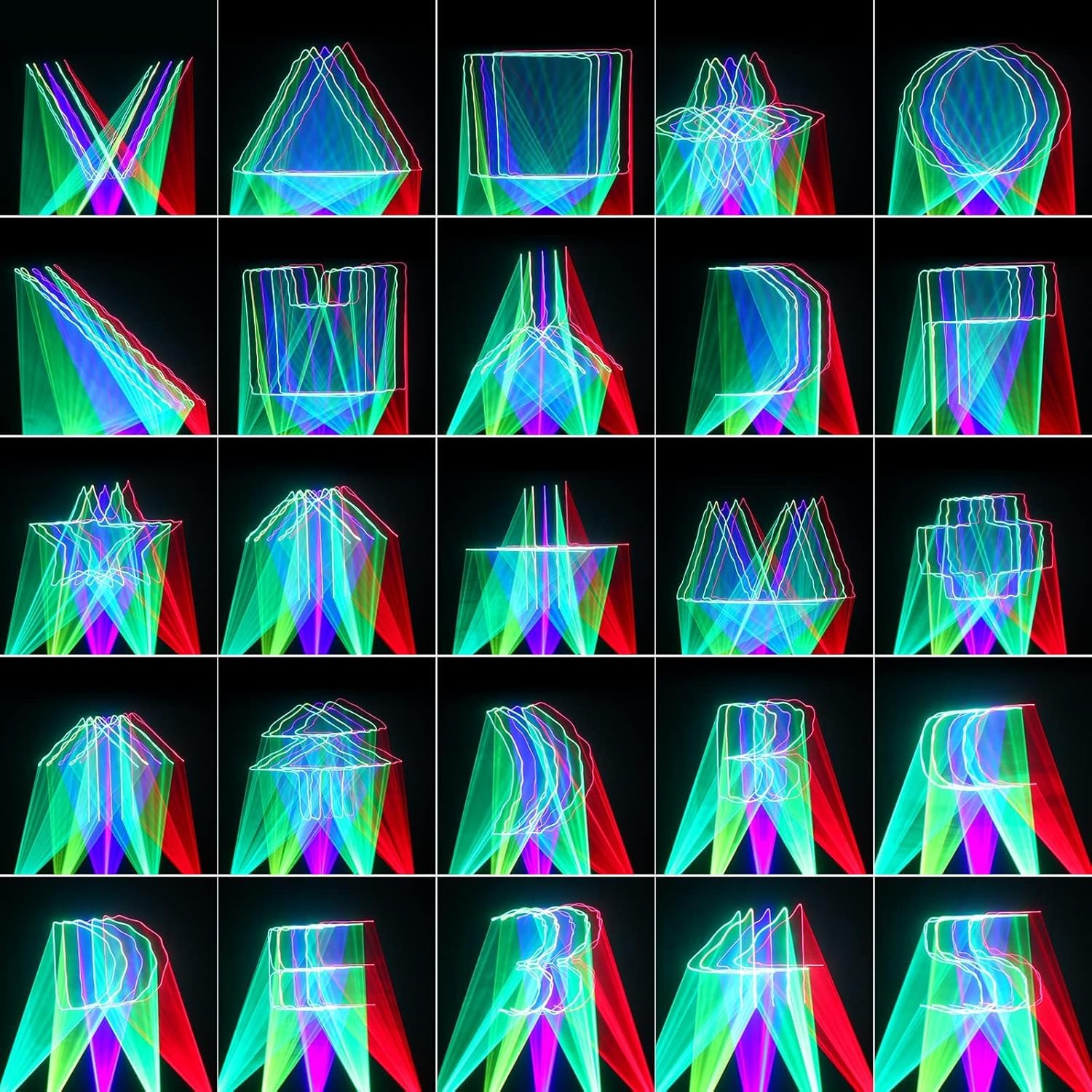 U`King Stage Laser Light,5 Beam Effect Sound Activated DJ Party Lights RGBYC LED Projector Party Lights Music Light with Remote Control DMX for Dancing Birthday Bar Pub Stage Lighting(4PC)