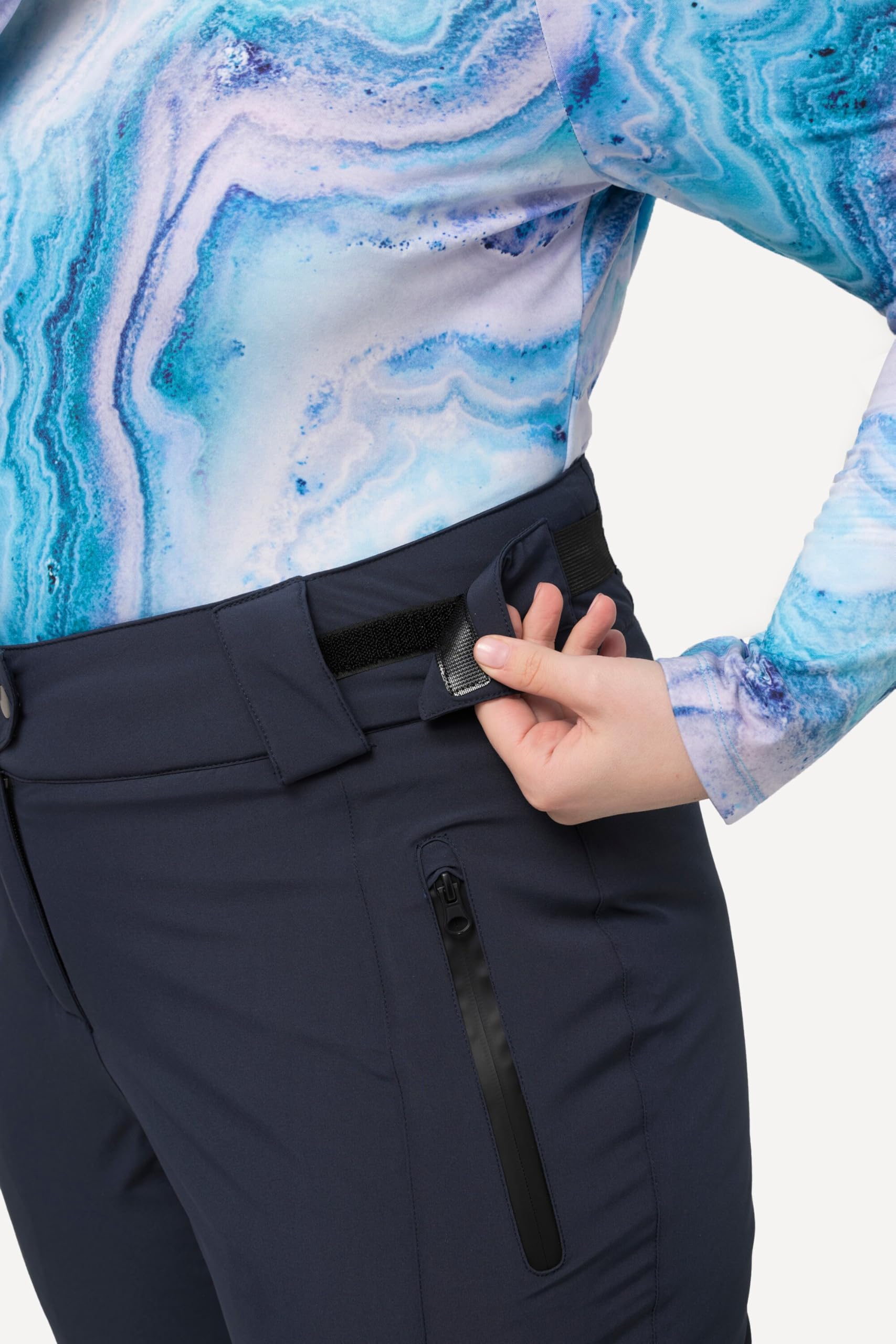 Ulla Popken Femme Grandes Tailles Pantalon Technique de Ski HYPRAR, matière imperméable et Bande à Scratch 822318