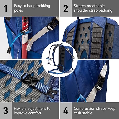 Miniatura 6 de KAILAS Q-WIND II - Mochila de senderismo de 28 litros con cubierta de lluvia para hombres y mujeres, impermeable, ligera, para viajes al aire libre