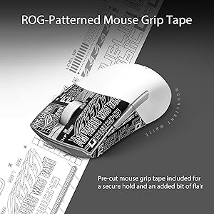 ASUS ROG Keris Wireless Aimpoint Gaming Mouse Right-Handed Ergonomic, 75g, Tri-Mode Connectivity, 42K DPI, up to 119Hr Battery, PC/Mac Support - White