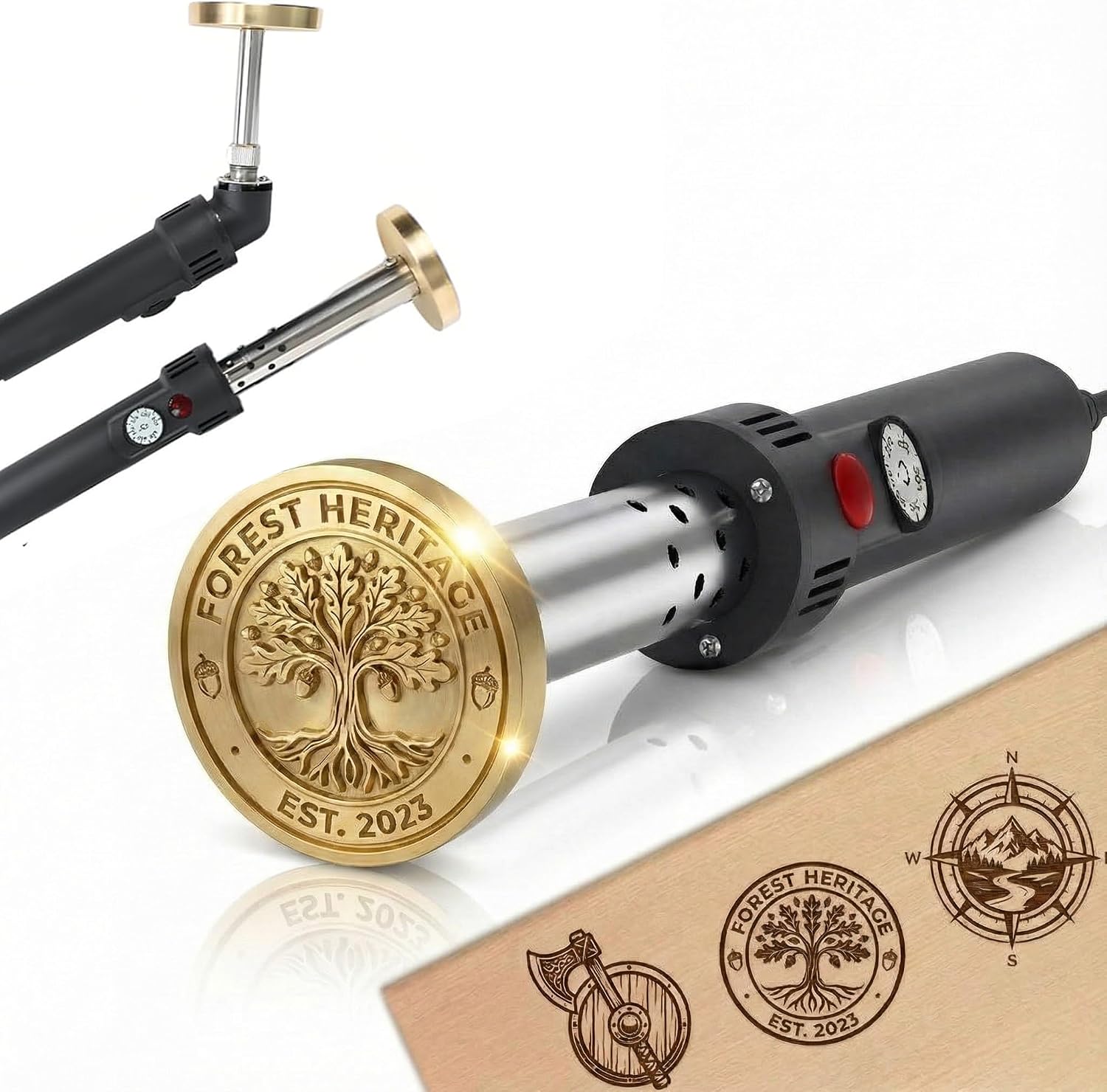 Custom Electric Branding Iron for Wood & Leather - Temperature Controlled Wood Burning Stamp Kit, Personalized Metal Letter Stamp for Food, DIY Woodworking Tools, Gifts for Men, Dad, Craftsmen
