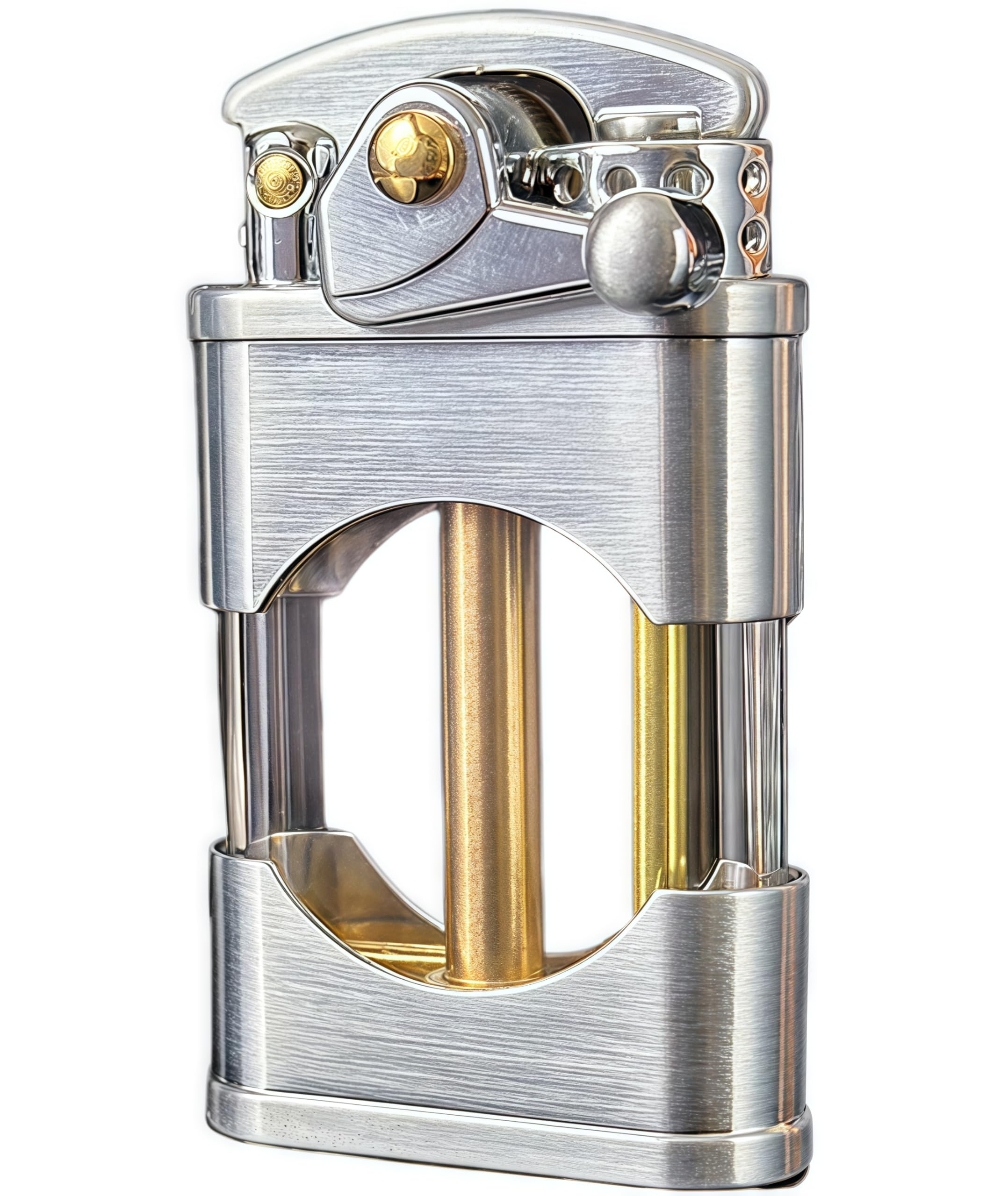 Ewoke Silver Vintage Trench Lighter Metal Rocker Lighter Reusable Metal Antique Soft Flame Lighters For Collection (Silver)
