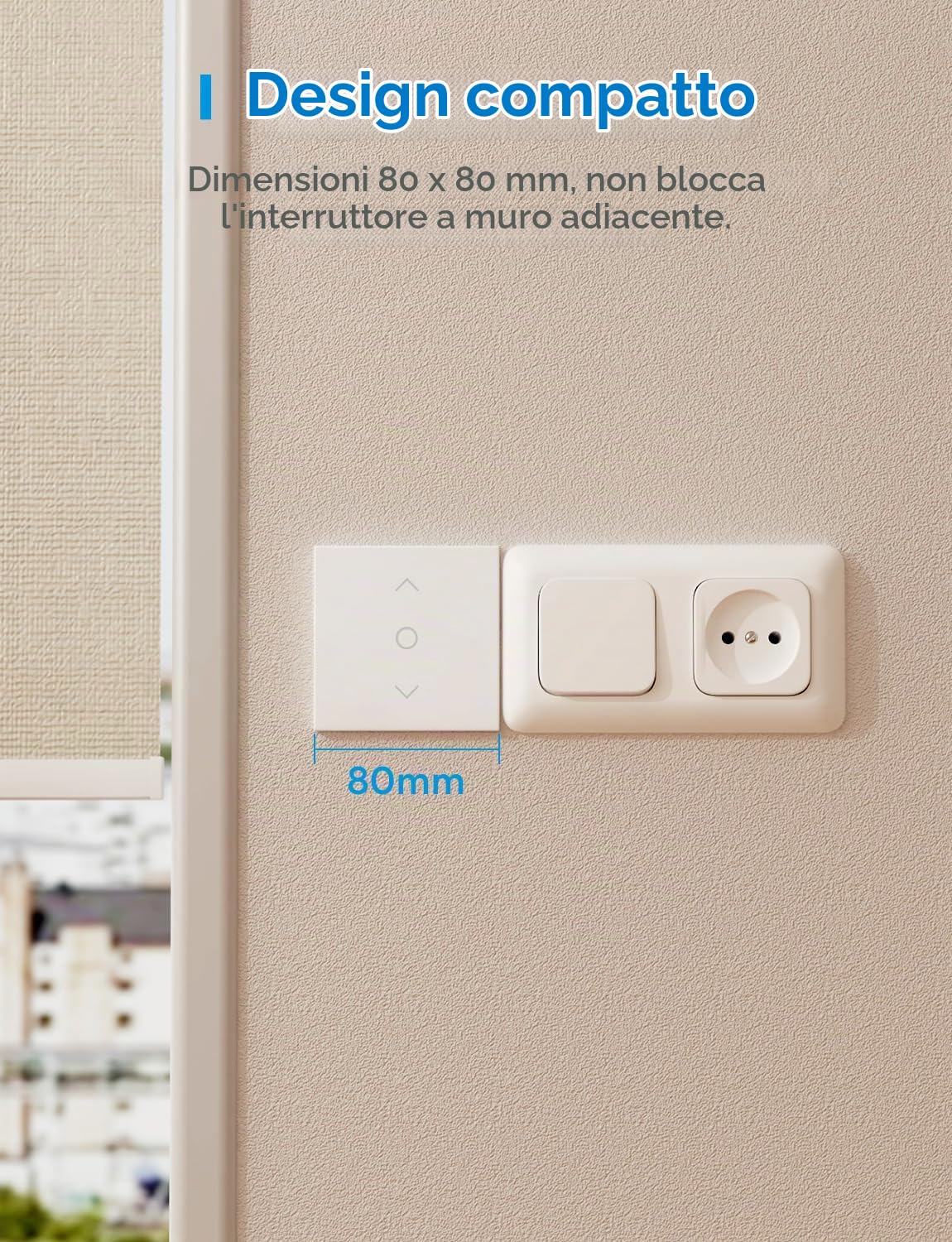 Meross Interruttore per tapparelle (è necessario un cavo neutro), set di 4 interruttori per tende da finestra compatibili con HomeKit, Alexa e Google Home, controllo vocale e telecomando