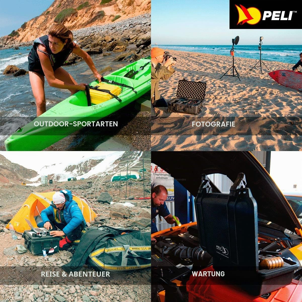 PELI 1450 Bruchfestes Case für Wertvolle Ausrüstung, IP67 Wasser- und Staubdicht, 15L Volumen, Mit Schaumstoffeinlage (anpassbar), Farbe: Gelb