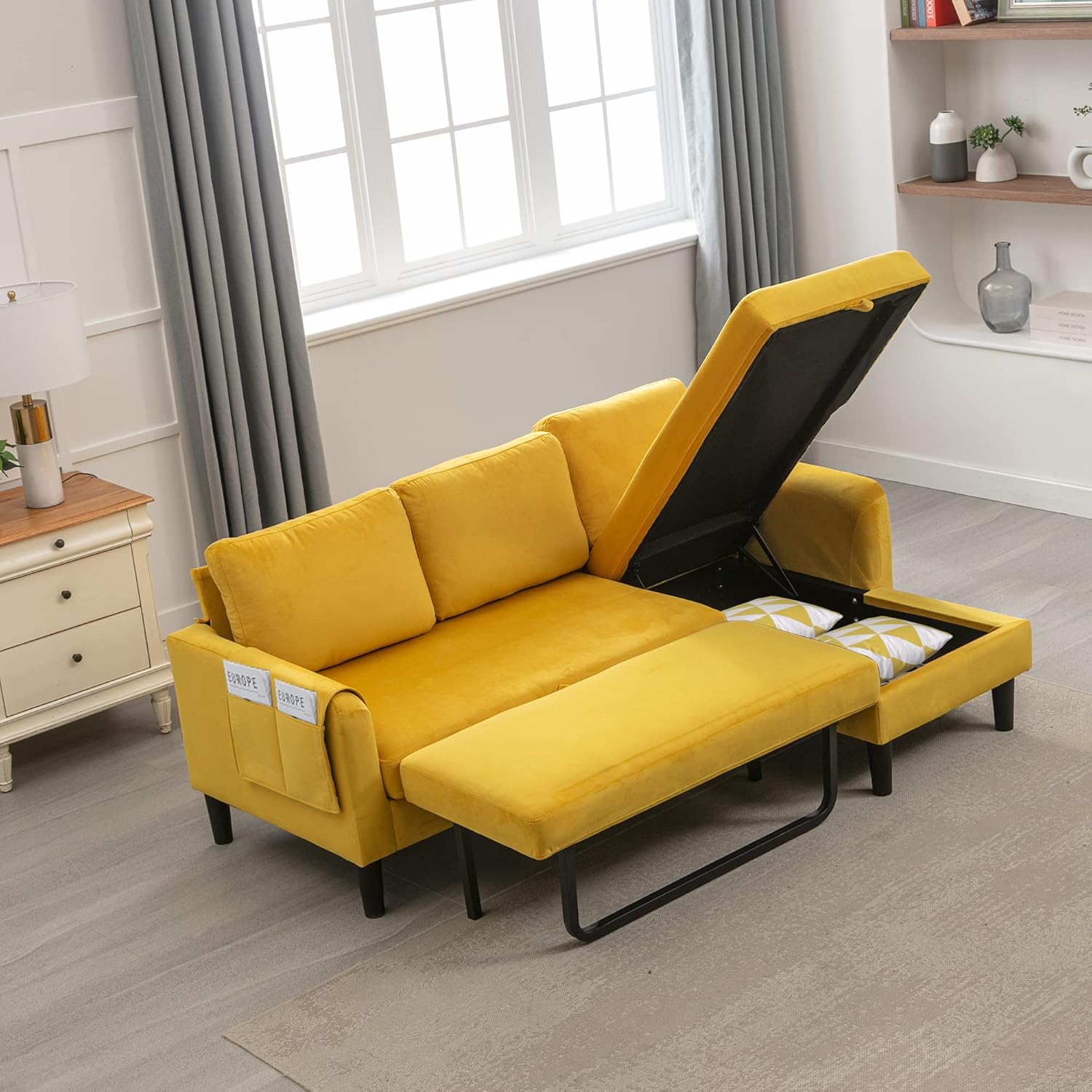 Hdxdkog LShaped Sectional Sofa with PullOut Bed 72