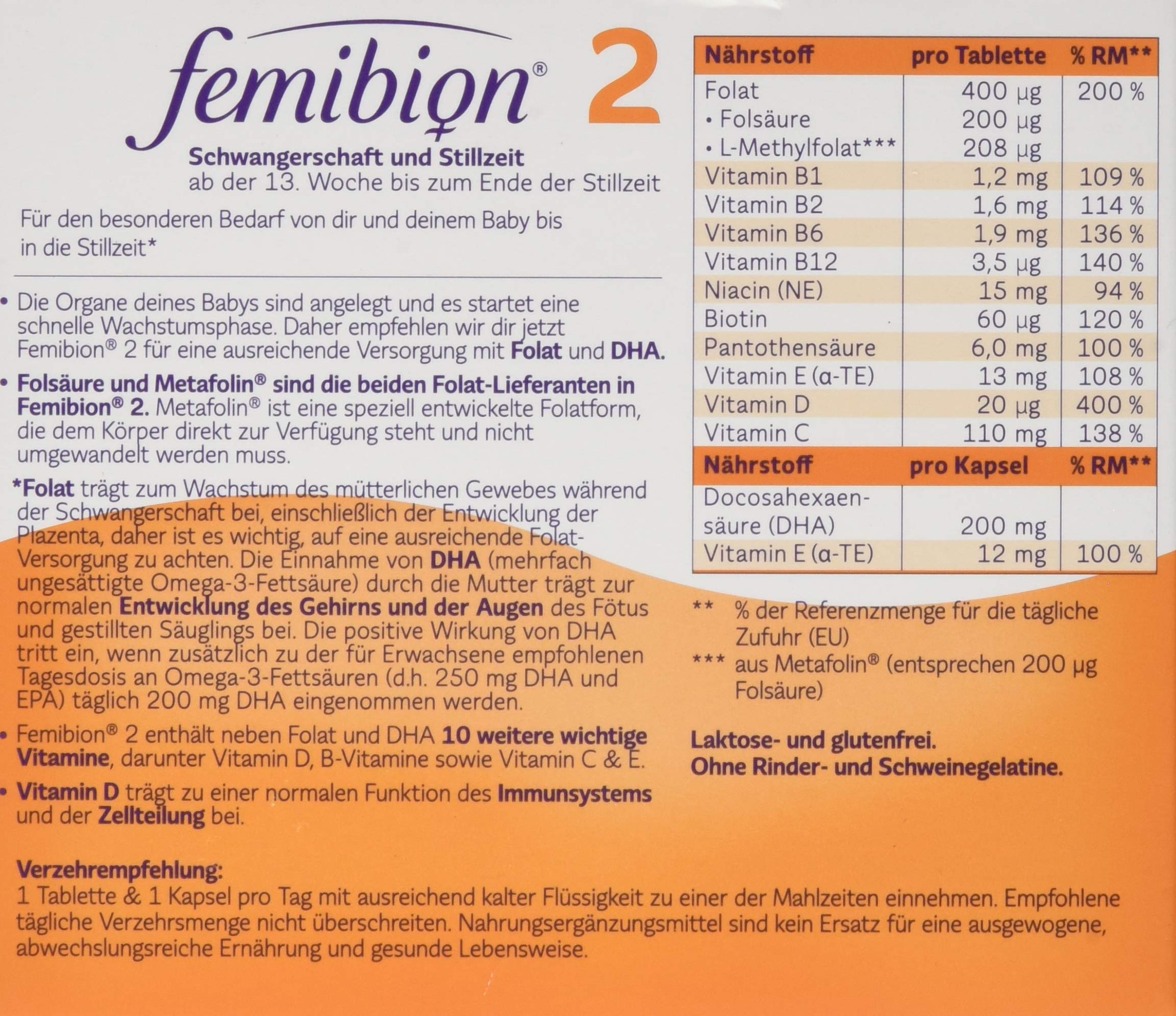 P&G Health Germany FEMIBION 2 Schwangerschaft+Stillzeit ohne Jod Kpg., 120 Stück