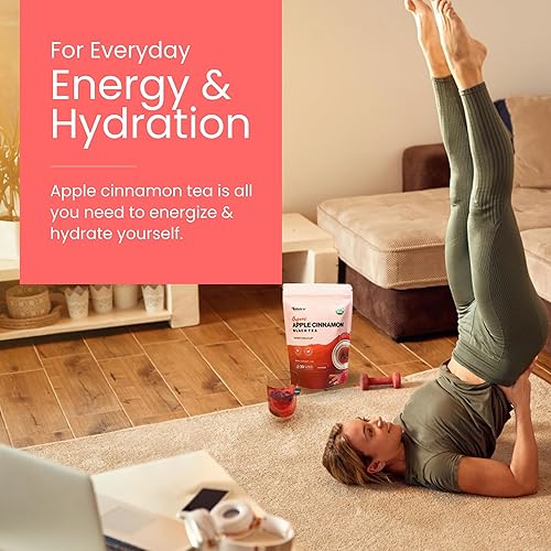 Miniatura 6 de Teaniru, Té de manzana y canela  Bolsa de té de 25 pirámides  Té energético, té negro con sabor natural, té de hoja pura  rico en antioxidantes,