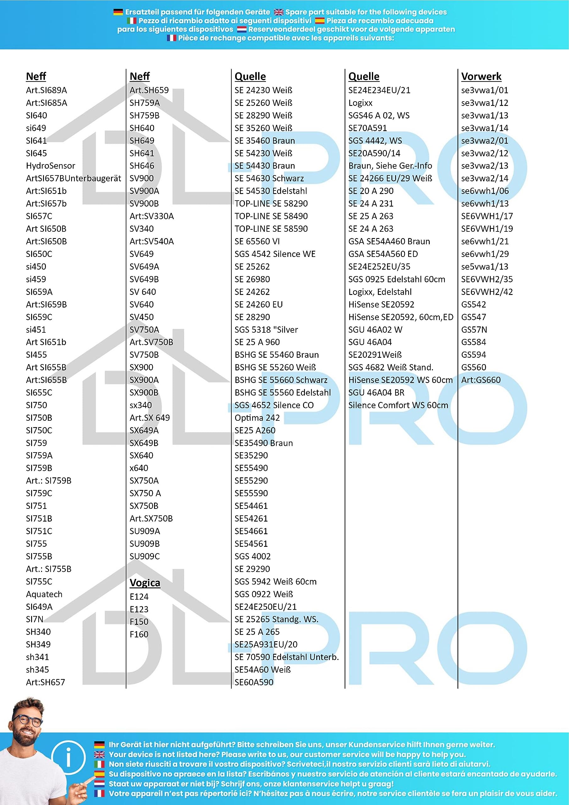 DL-pro Aquastop manguera de entrada 1,7m adecuado para Bosch Siemens Neff Constructa Balay 299756 00299756 para lavavajillas