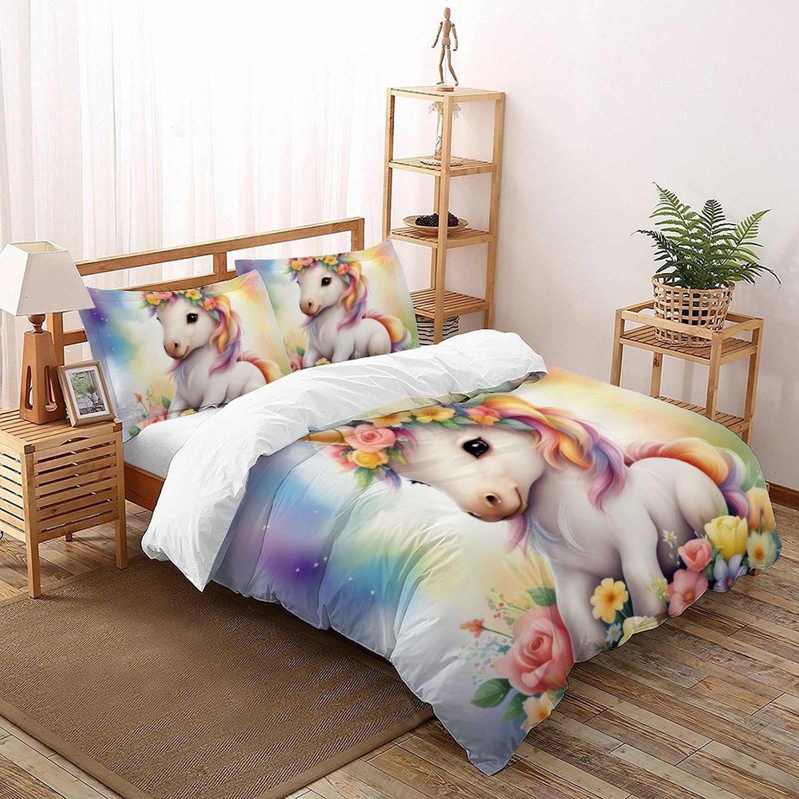 Housse de couette 220x240cm animaux de la nature pour transformer la chambre des filles