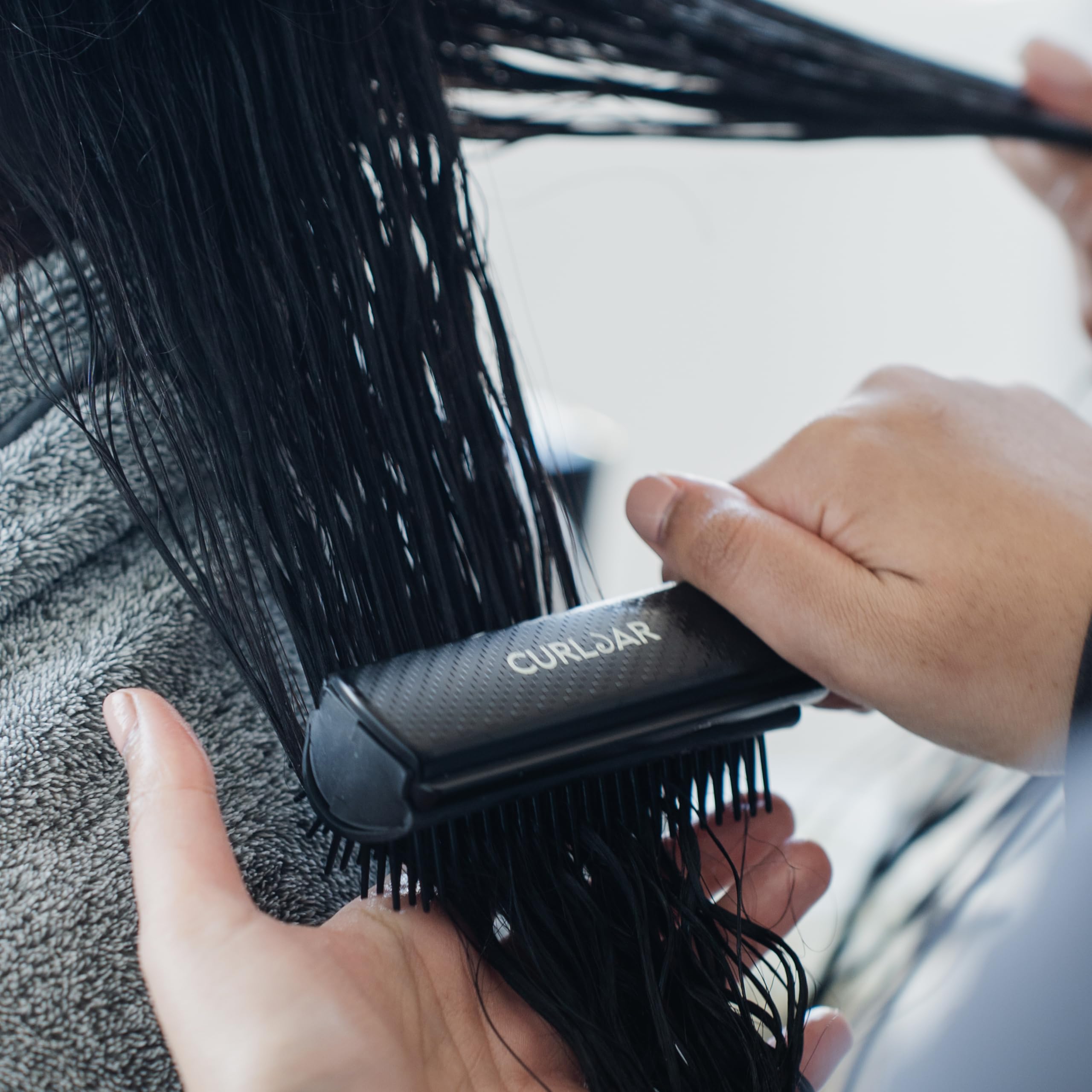 Spazzola professionale per capelli, districante e scolpisce i ricci, testa rimovibile igienica, coda appuntita, setole flessibili in nylon, ideale per acconciare ricci bagnati