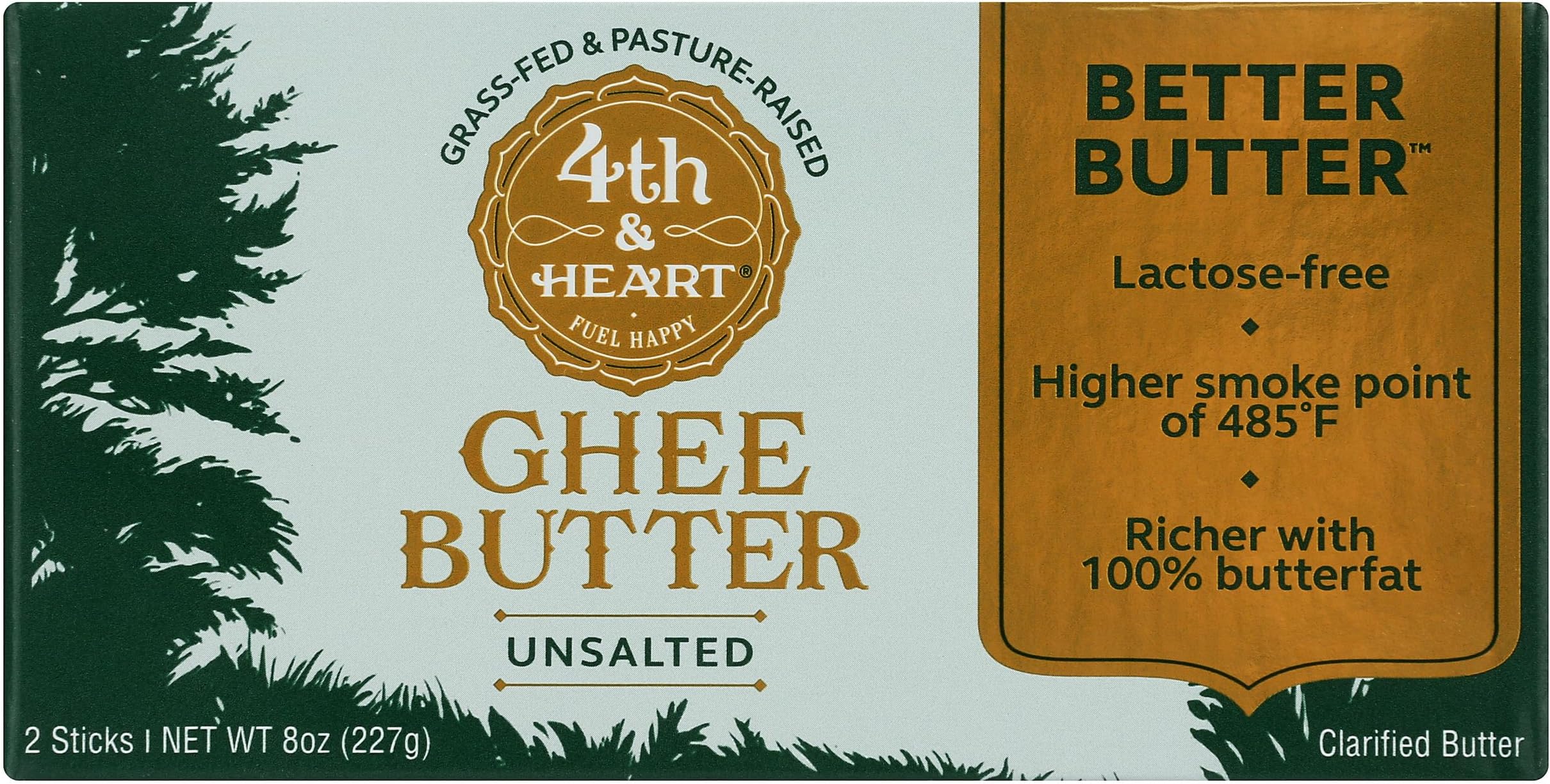 4th & Heart GrassFed Unsalted Ghee Sticks, Clarified