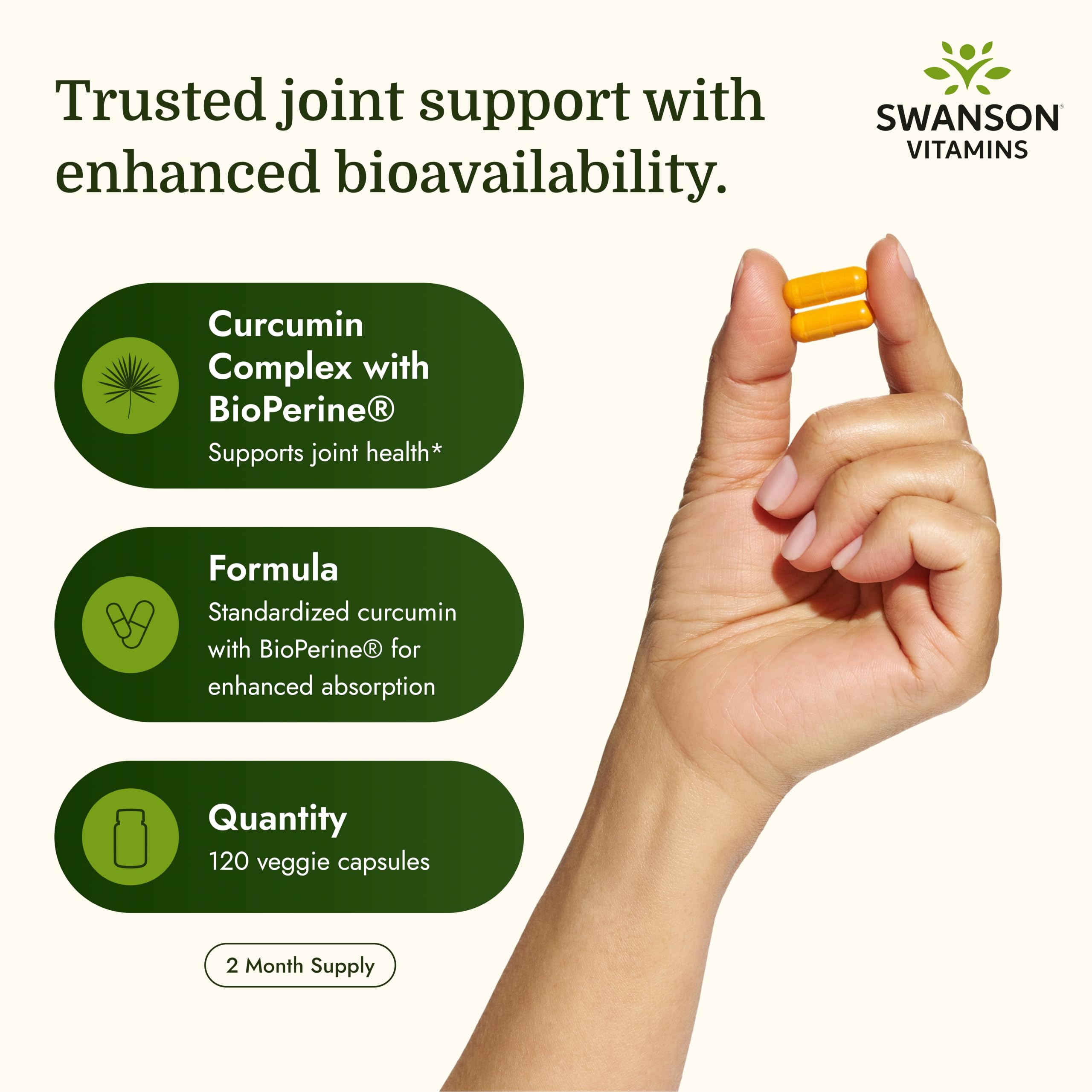 Swanson Curcumin Complex with BioPerine, 120 Veggie Capsules — Amazon image 3