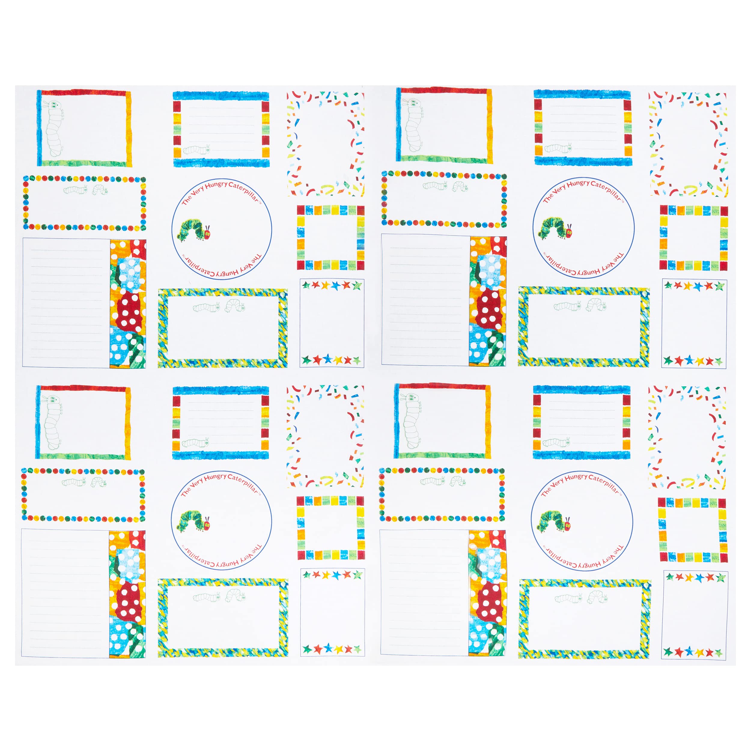 AndoverVery Hungry Caterpillar 50th Anniversary Labels White, Fabric