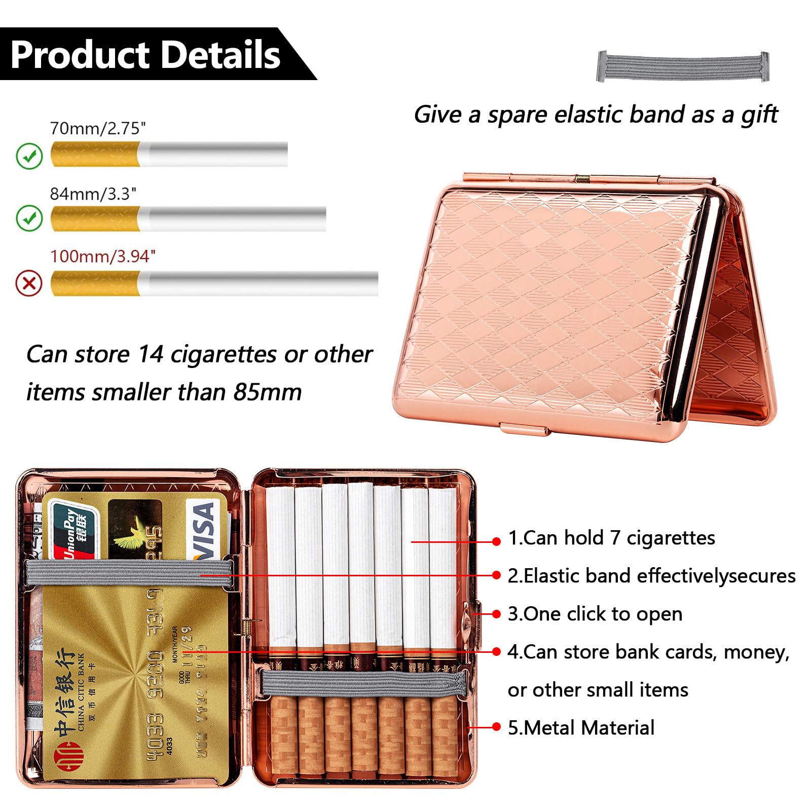 Amazon.co.jp: 金属製シガレットケース 84mm 8.5cm キングサイズ用