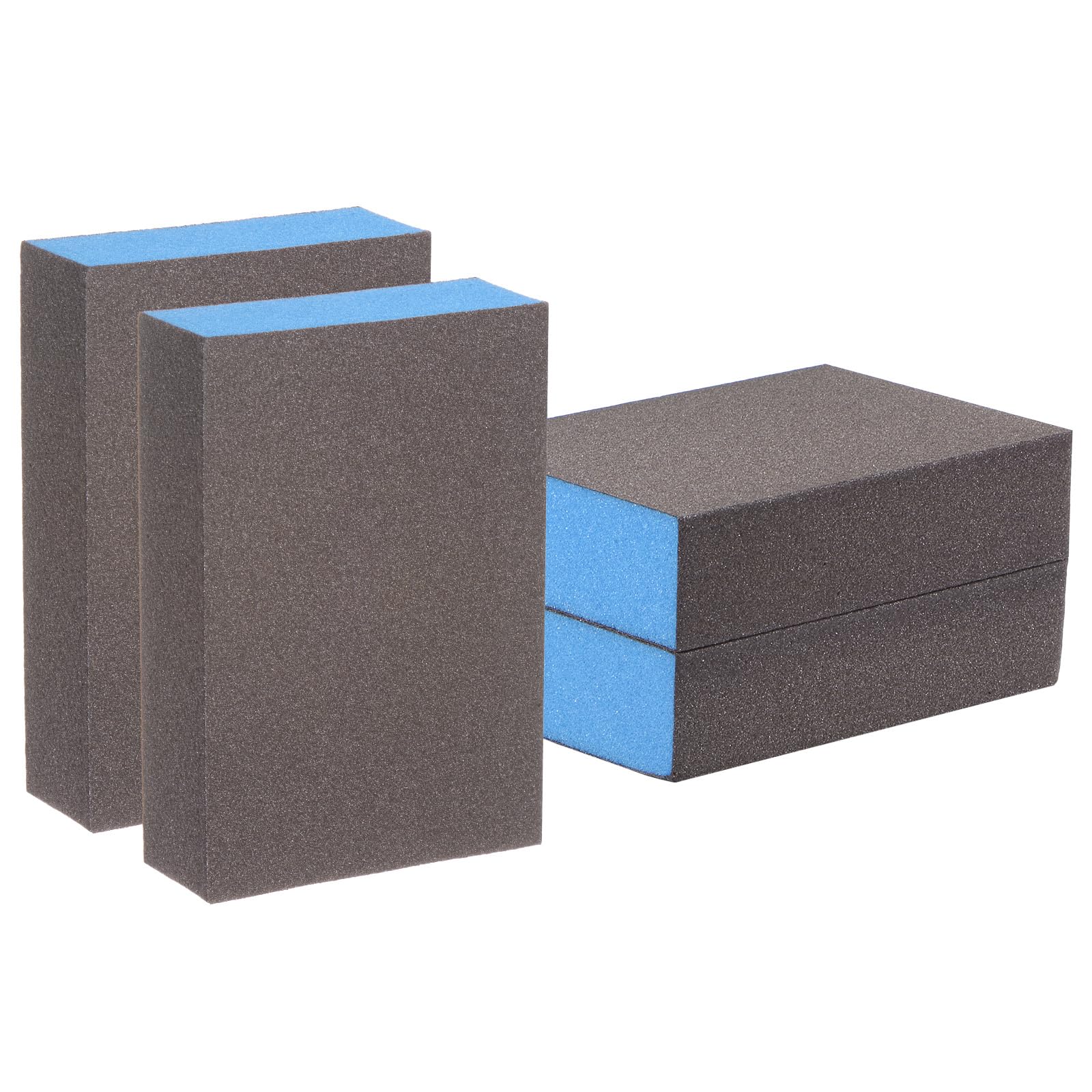 HARFINGTON 4pcs Sanding Sponge Blocks #220 (800-1000 Grits) Wet/Dry Hand Sanding Sponges, 100x70x25mm Foam Sanding Block Pad for Polishing Kitchen