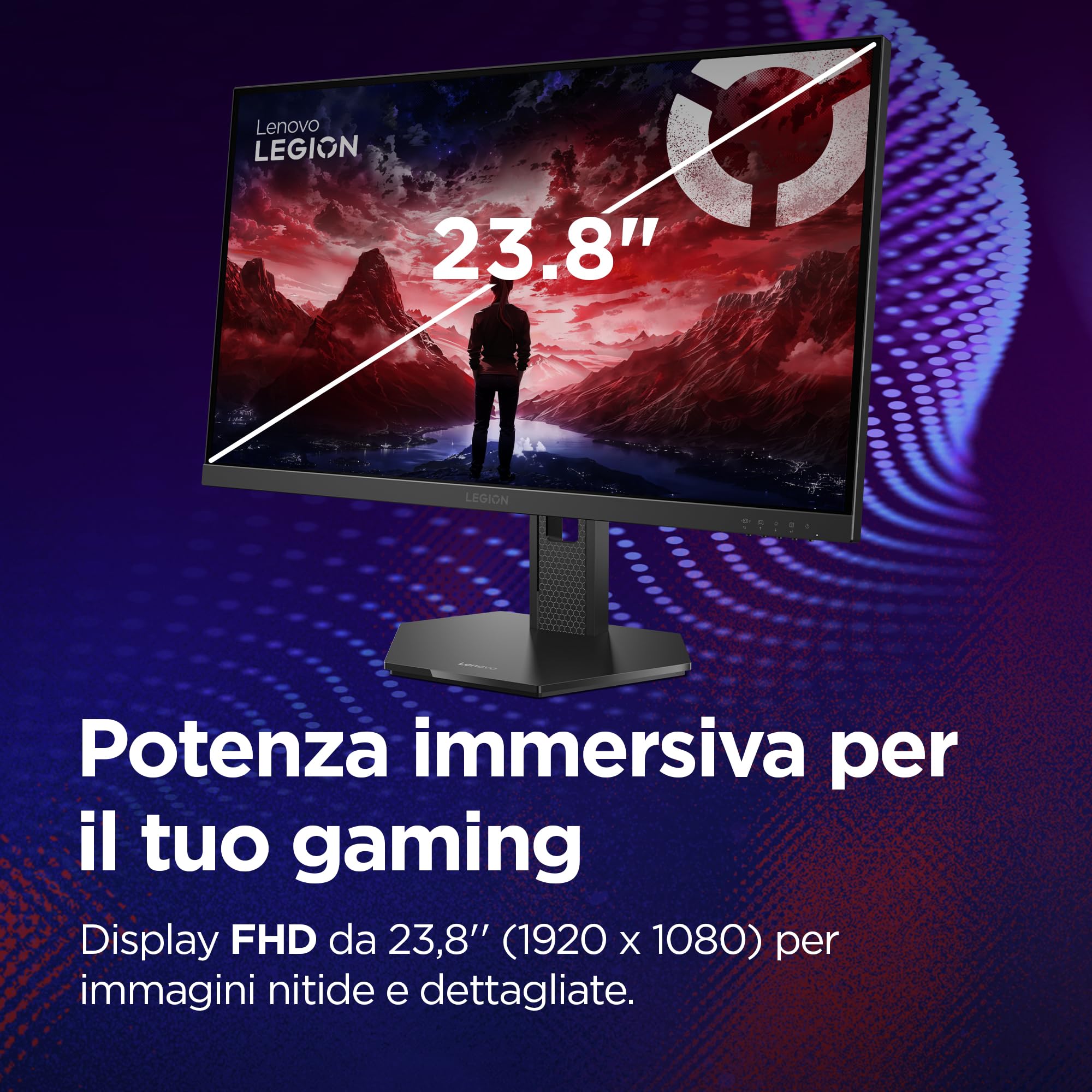 Lenovo Legion 24-15 24" Monitor Gaming IPS Full HD 240Hz 0.5ms DP 1.4 2x HDMI 2.1 AMD FreeSync Premium VESA 100x100