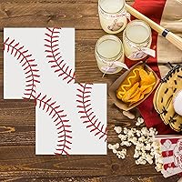 Vista 4 de Servilletas de béisbol para decoración de fiesta de cumpleaños, temática deportiva, servilletas de papel desechables para niños, baby shower