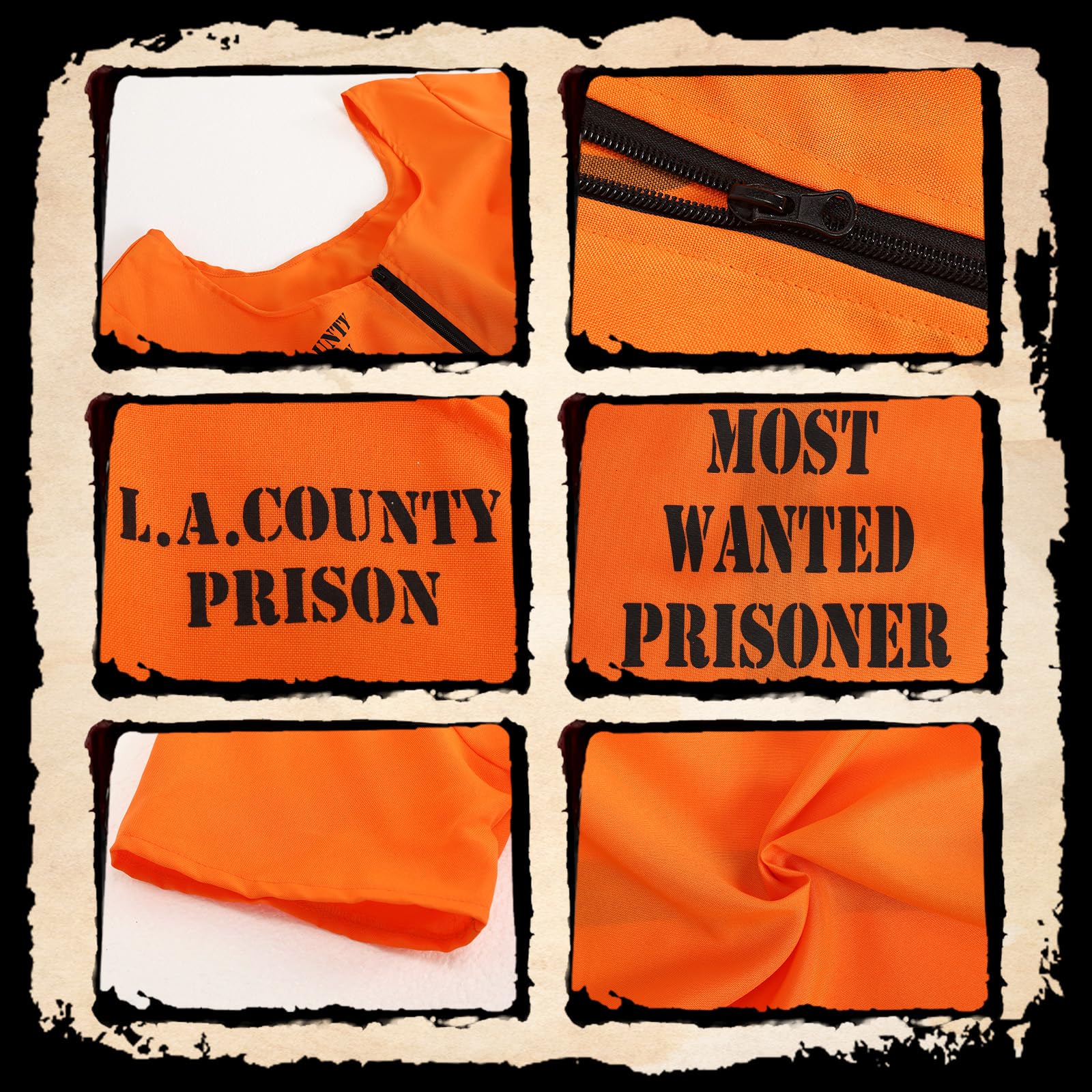 JoyinTcos Women Prisoner Costume Orange Prisoner Convict Costume Role Play for Halloween Parties Cosplay, and Theme Events, Adult Women - Image 4