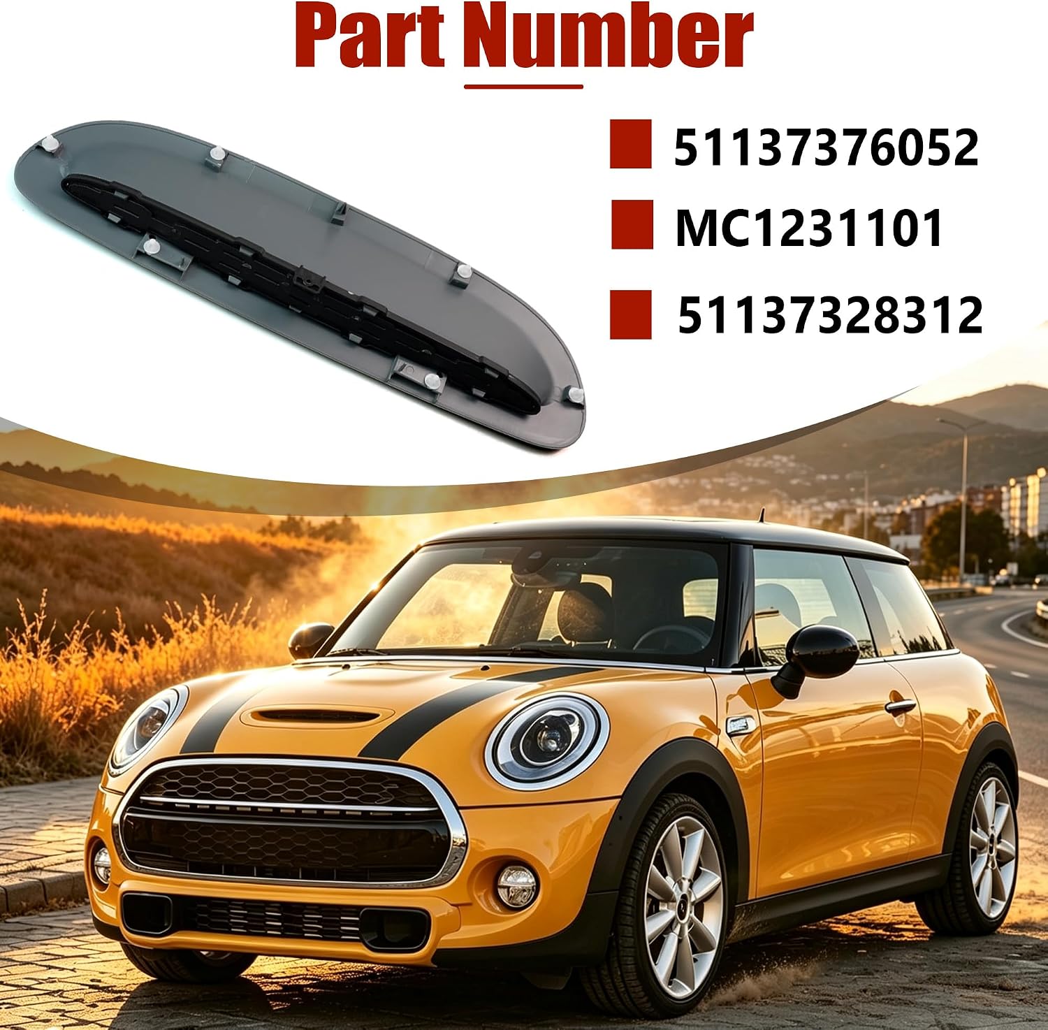 Hood Scoop Air Intake Cover for MINI Cooper S JCW F55 F56 F57 2014-2024