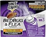 Hot Shot BedBug And Flea Fogger 3 Count-2 Ounce Cans, With Nylar, Inhibits Flea Reinfestation
